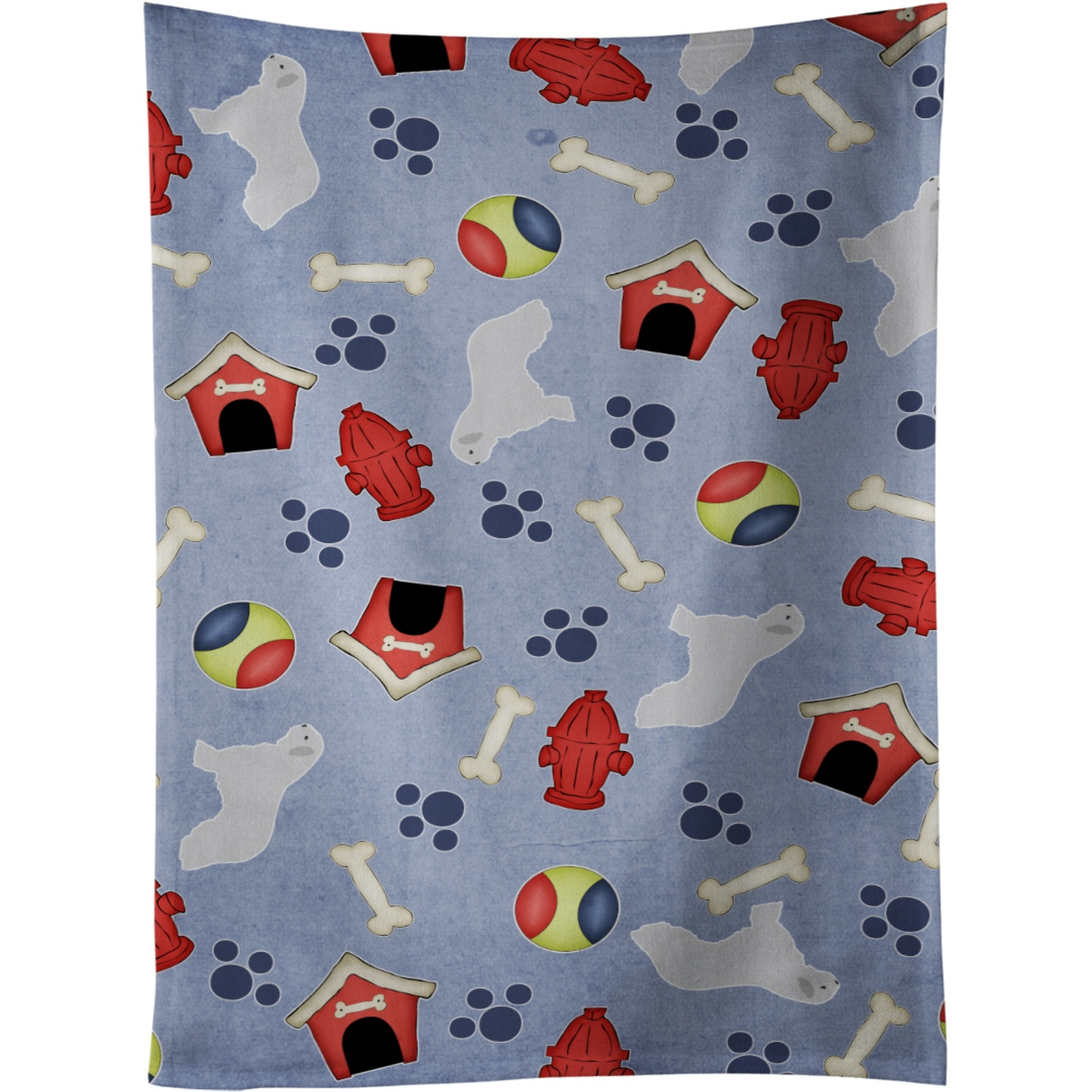&quotCaroline's Treasures BB3915KTWL Spanish Water Dog Dog House Kitchen Towel, 25"" x 15"", Multicolor"