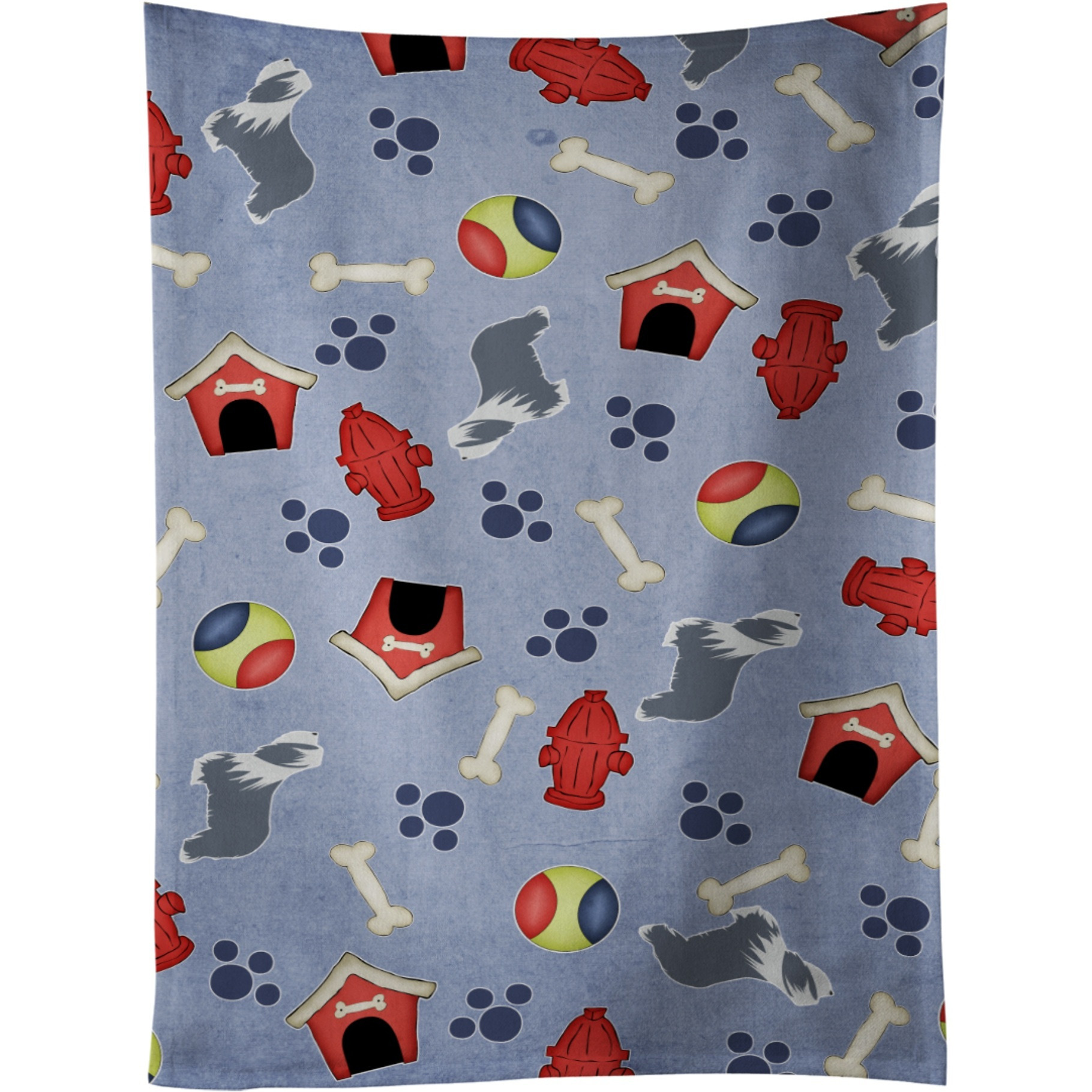 &quotCaroline's Treasures BB3917KTWL Bearded Collie Dog House Collection Kitchen Towel, 25"" x 15"", Multicolor"