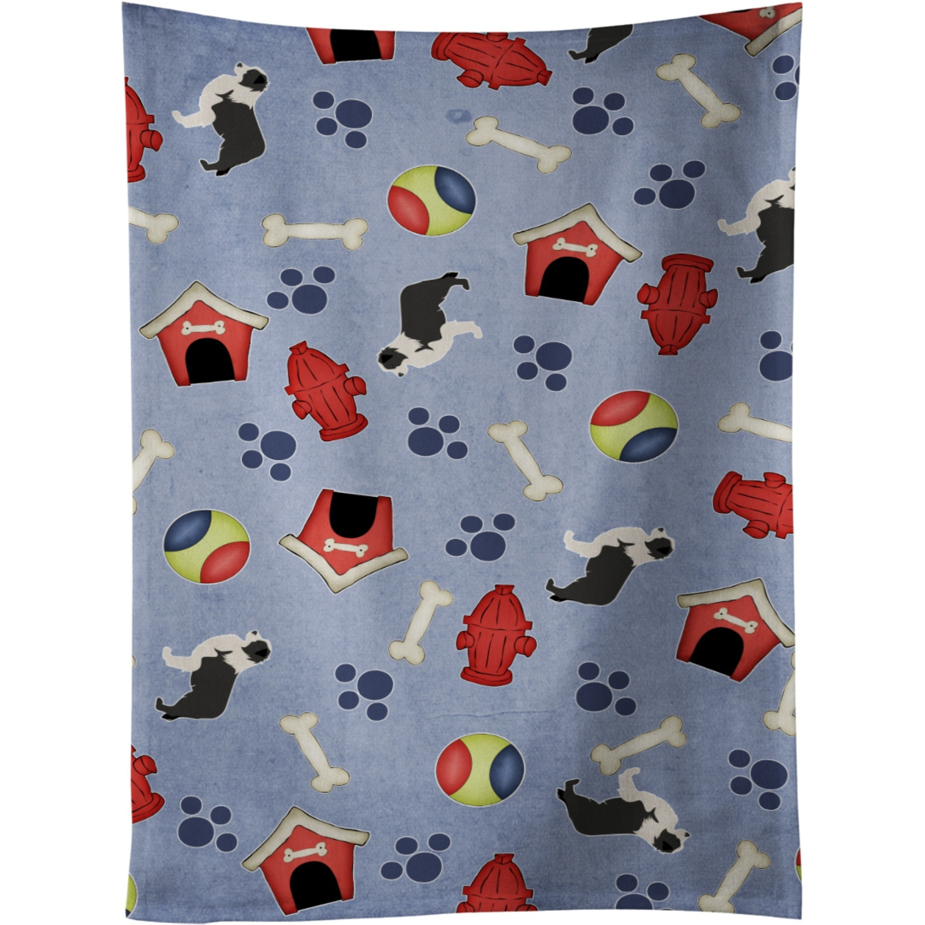 &quotCaroline's Treasures BB3923KTWL Black Border Collie Dog House Kitchen Towel, 25"" x 15"", Multicolor"