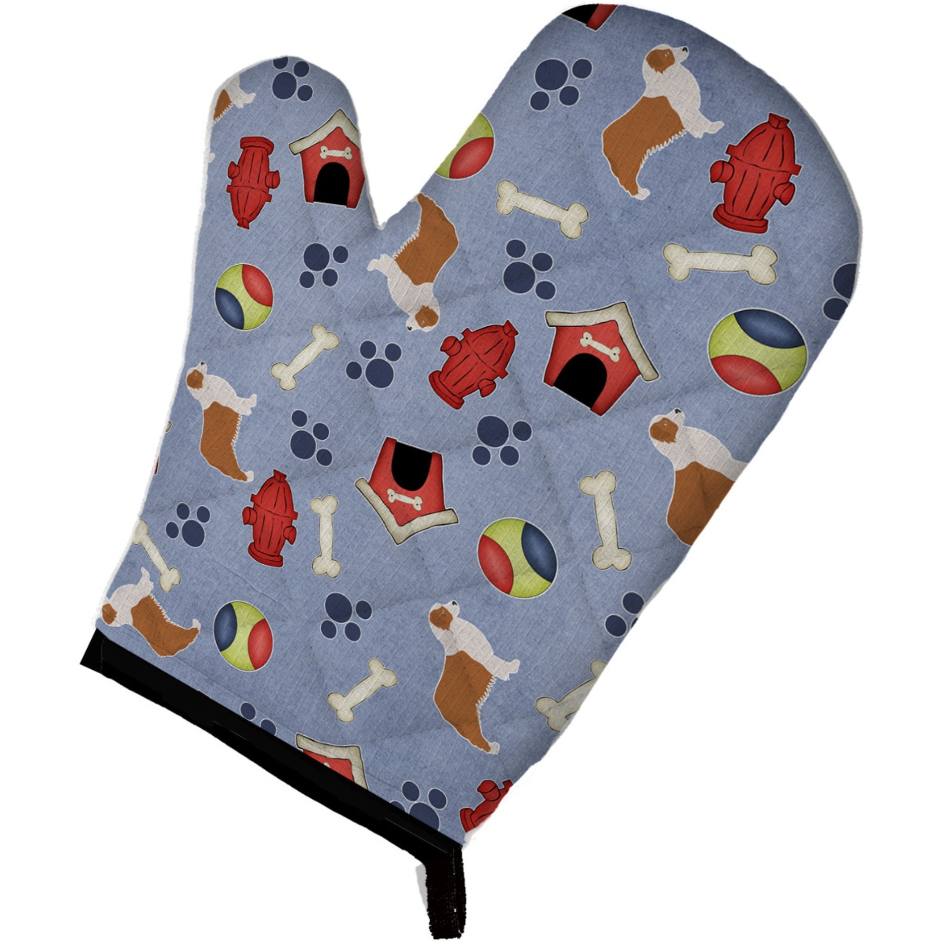 &quotCaroline's Treasures BB3933OVMT Australian Shepherd Dog House Collection Oven Mitt, 12"" by 8.5"", Multicolor"