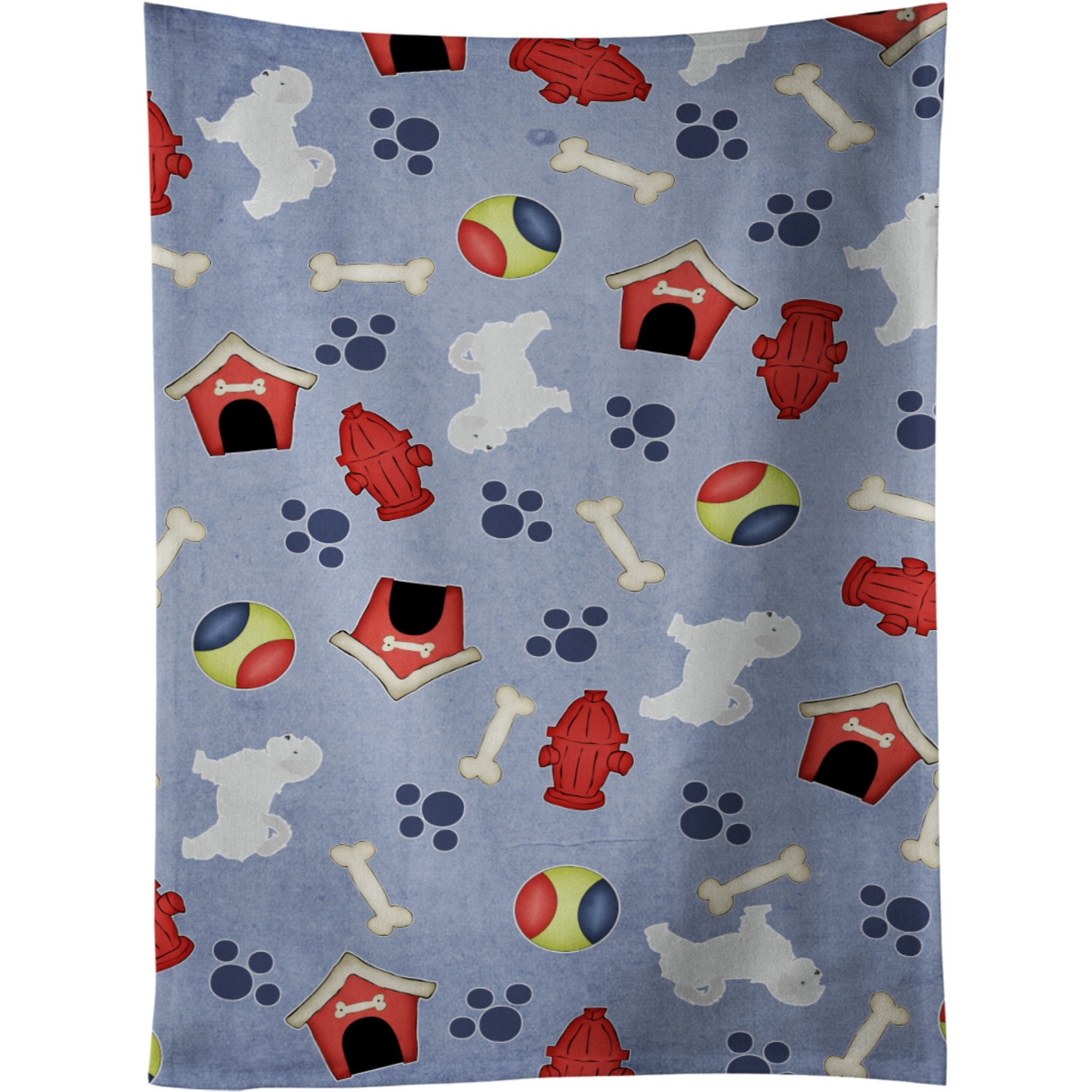 &quotCaroline's Treasures BB3936KTWL Maltese Dog House Collection Kitchen Towel, 25"" x 15"", Multicolor"
