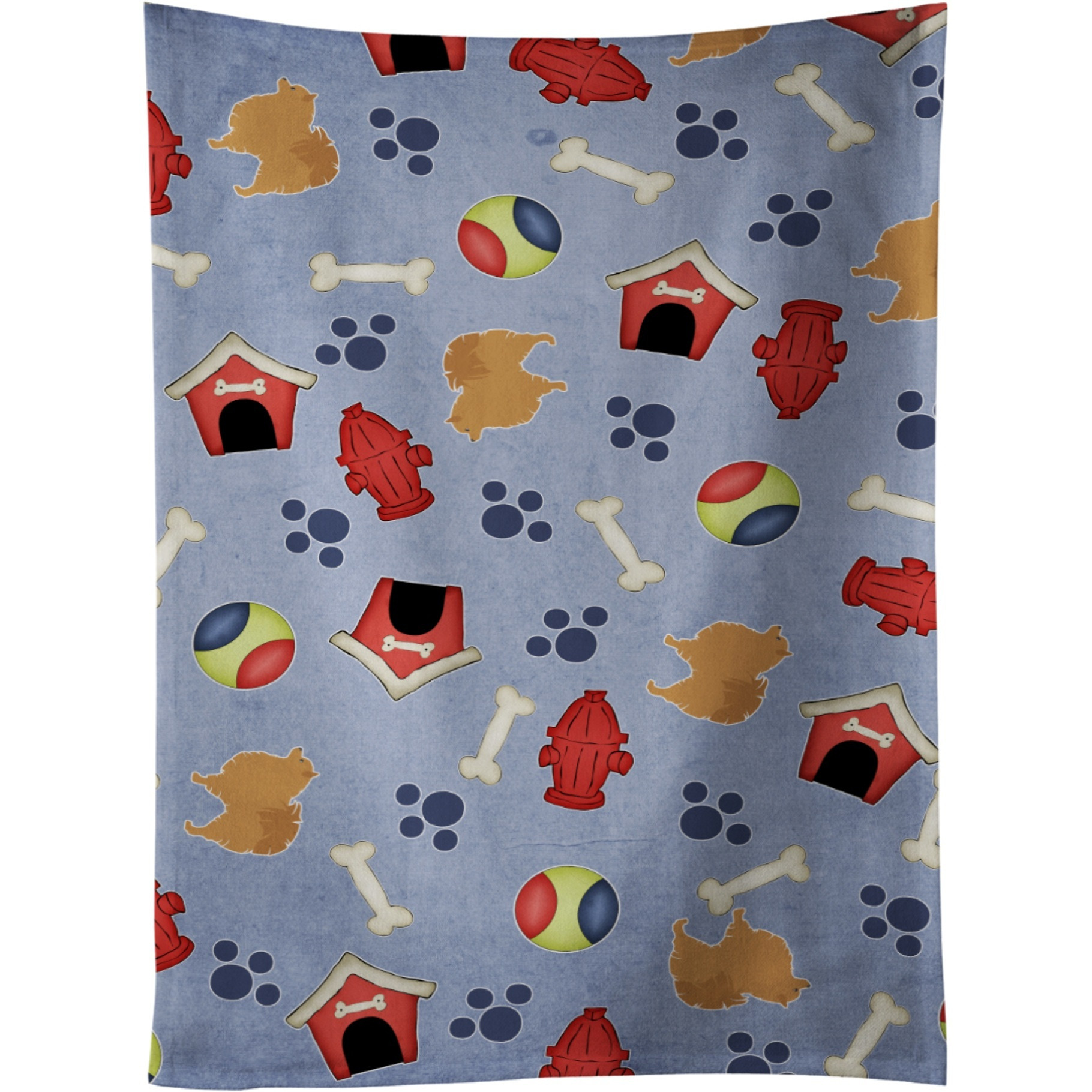 &quotCaroline's Treasures BB3942KTWL Pomeranian Dog House Collection Kitchen Towel, 25"" x 15"", Multicolor"