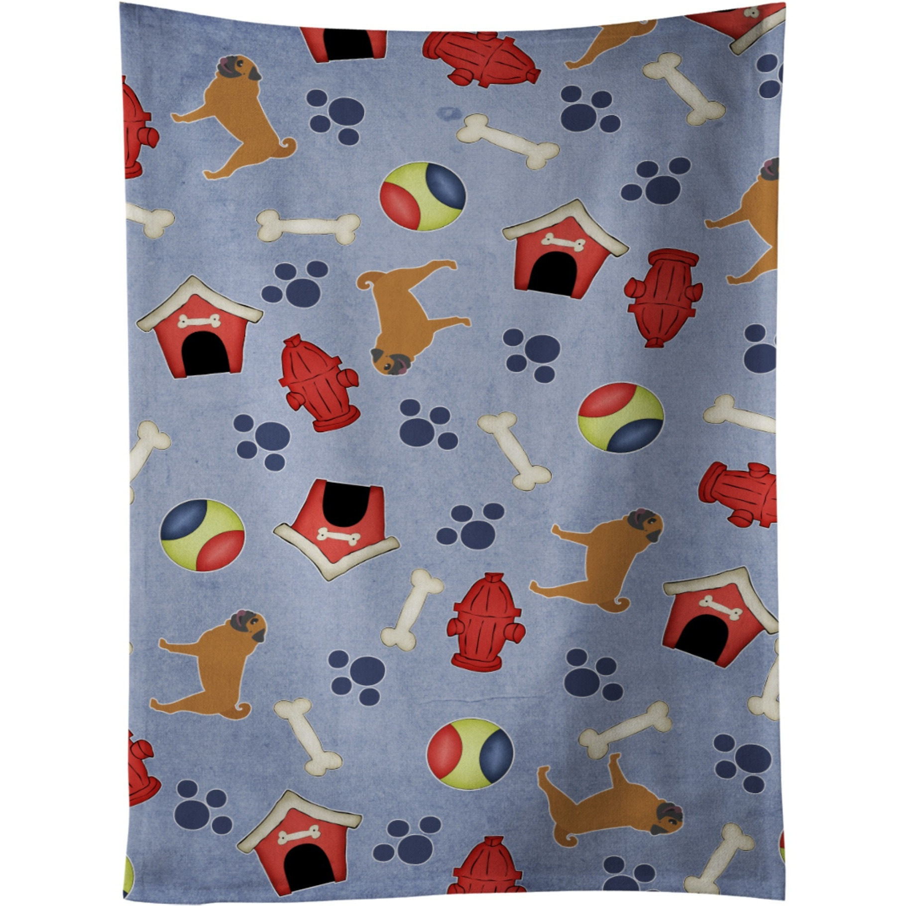 &quotCaroline's Treasures BB3947KTWL Pug Dog House Collection Kitchen Towel, 25"" x 15"", Multicolor"