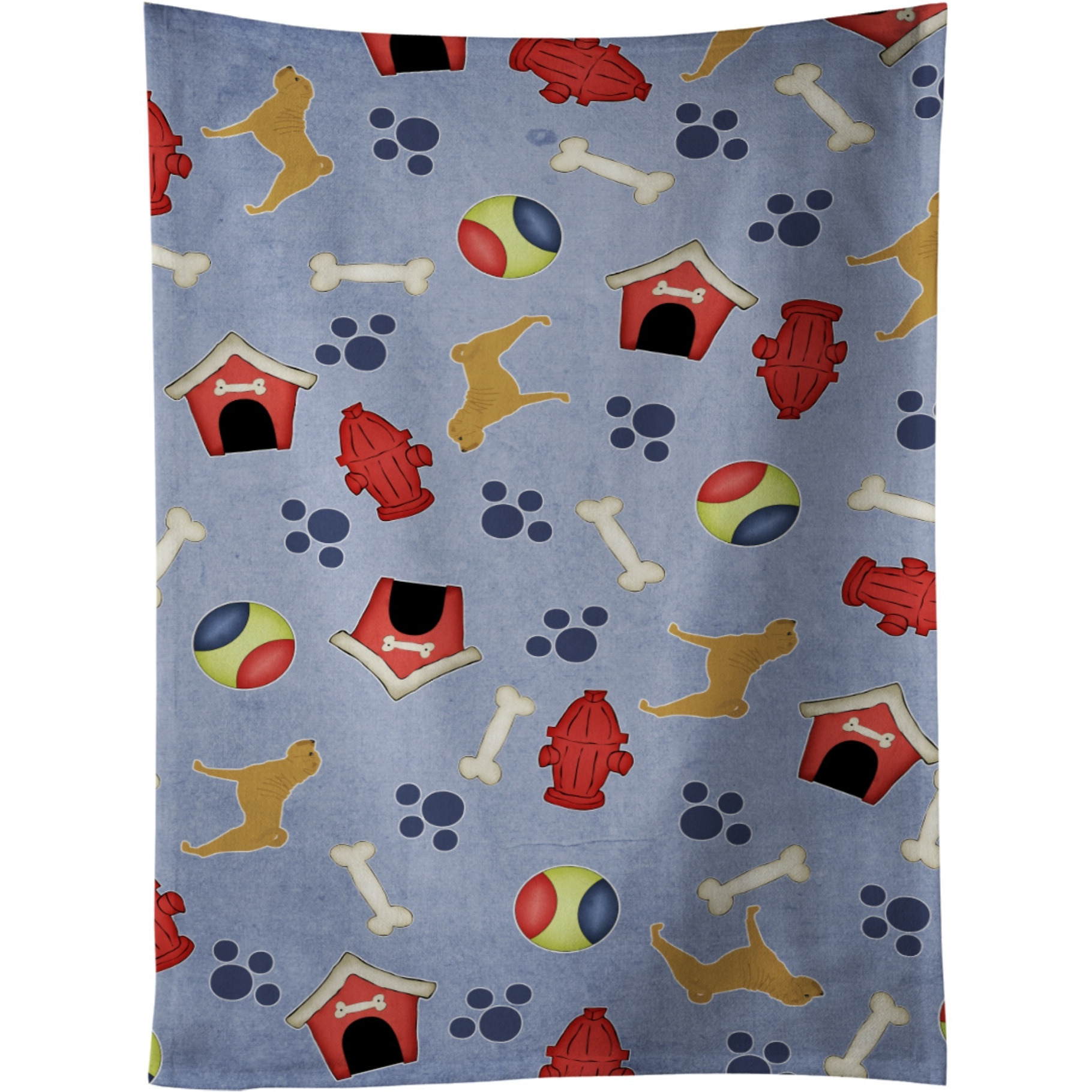 &quotCaroline's Treasures BB3952KTWL Shar Pei Dog House Collection Kitchen Towel, 25"" x 15"", Multicolor"