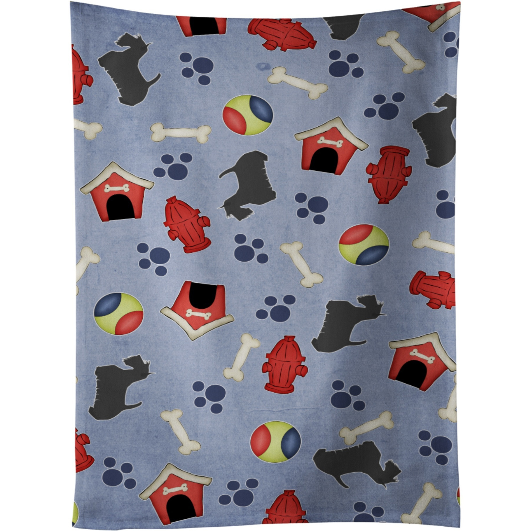 &quotCaroline's Treasures BB3969KTWL Scottish Terrier Dog House Kitchen Towel, 25"" x 15"", Multicolor"