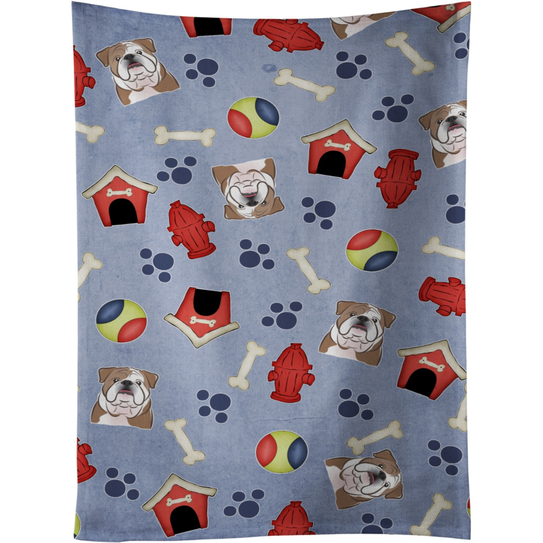 &quotCaroline's Treasures BB3998KTWL Dog House English Bulldog Kitchen Towel, 25"" x 15"", Multicolor"