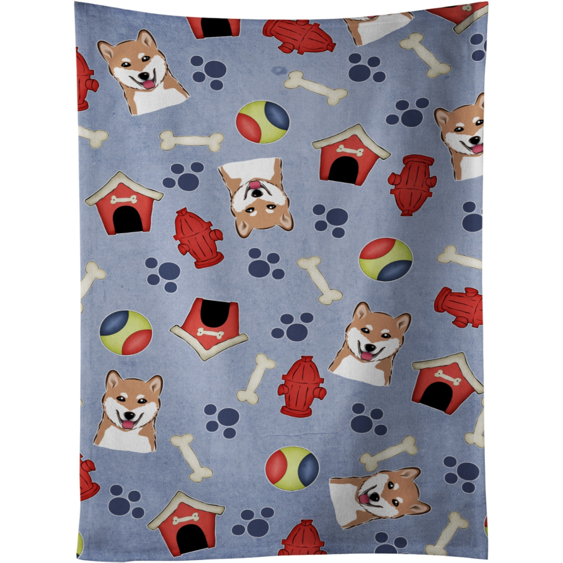 &quotCaroline's Treasures BB4004KTWL Dog House Collection Shiba Inu Kitchen Towel, 25"" x 15"", Multicolor"