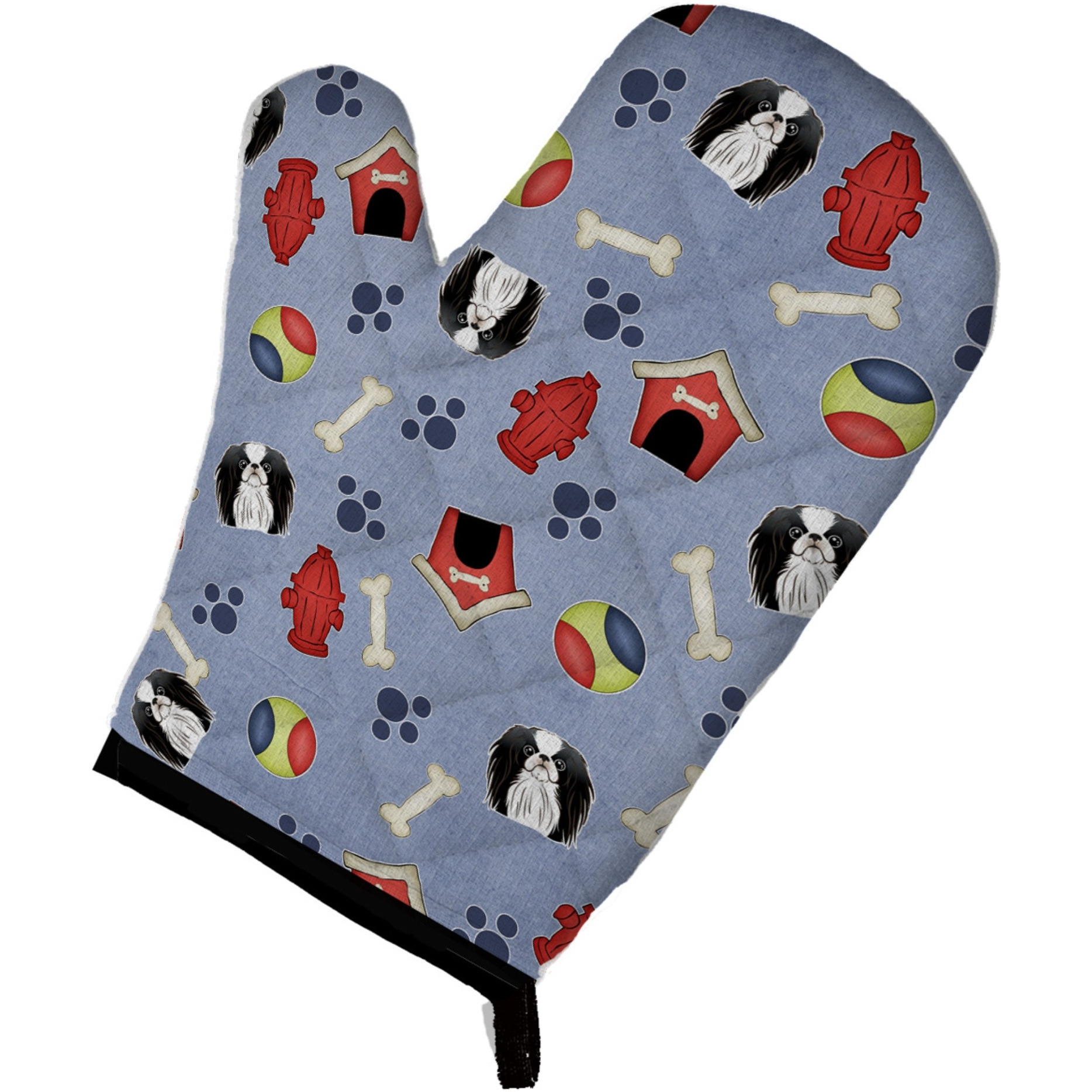 &quotCaroline's Treasures BB4009OVMT Dog House Collection Japanese Chin Oven Mitt, 12"" by 8.5"", Multicolor"