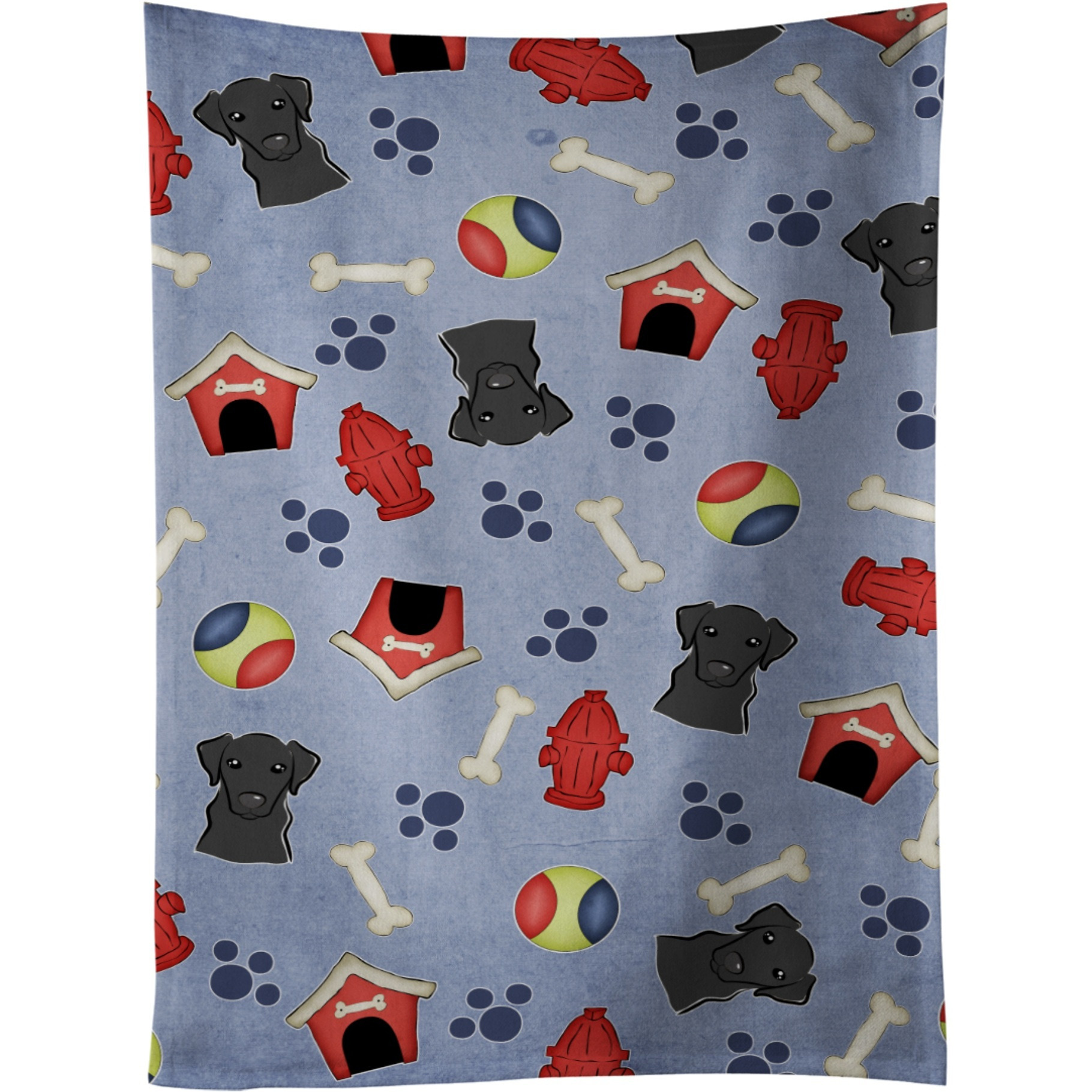 &quotCaroline's Treasures BB4014KTWL Dog House Collection Black Labrador Kitchen Towel, 25"" x 15"", Multicolor"