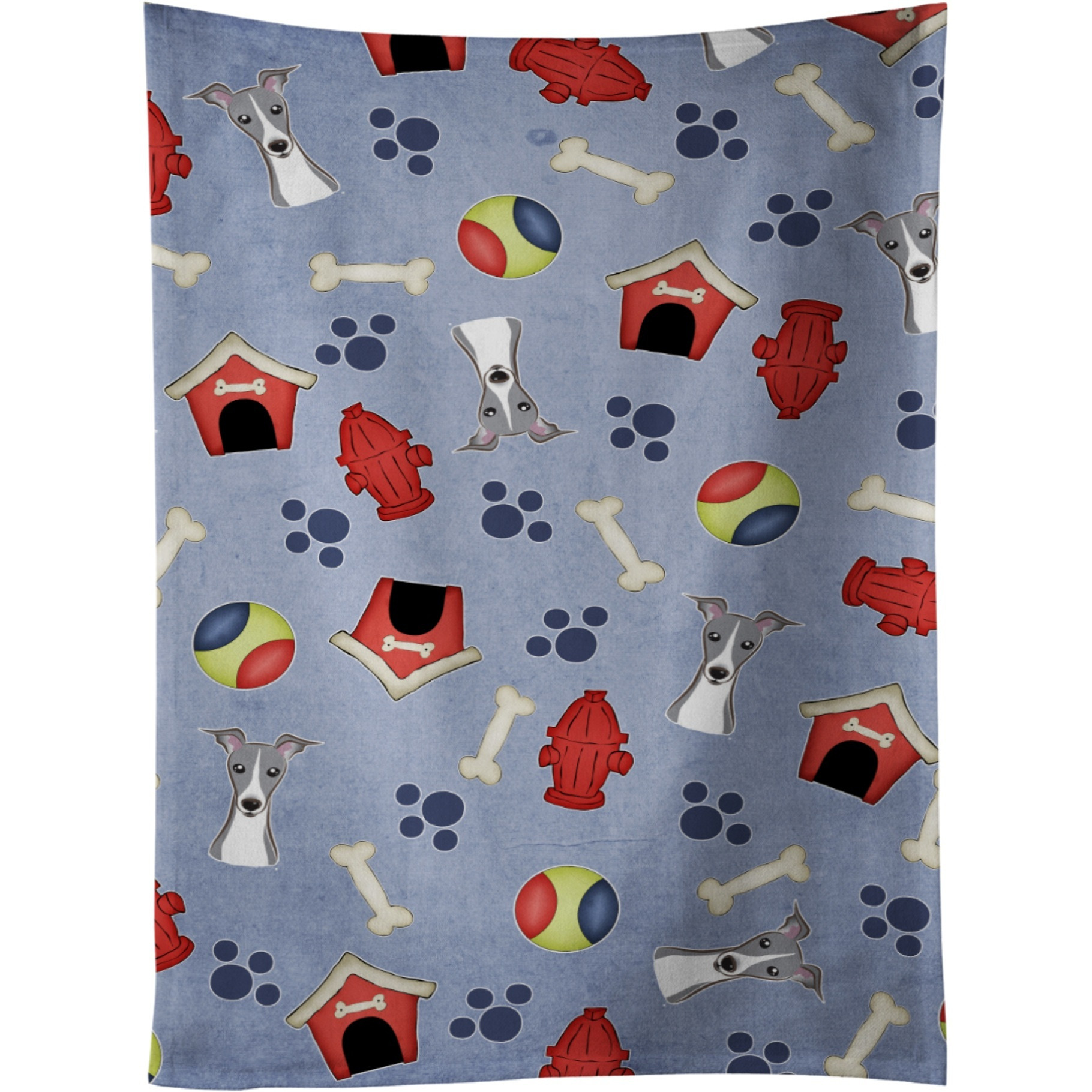 &quotCaroline's Treasures BB4015KTWL Dog House Italian Greyhound Kitchen Towel, 25"" x 15"", Multicolor"