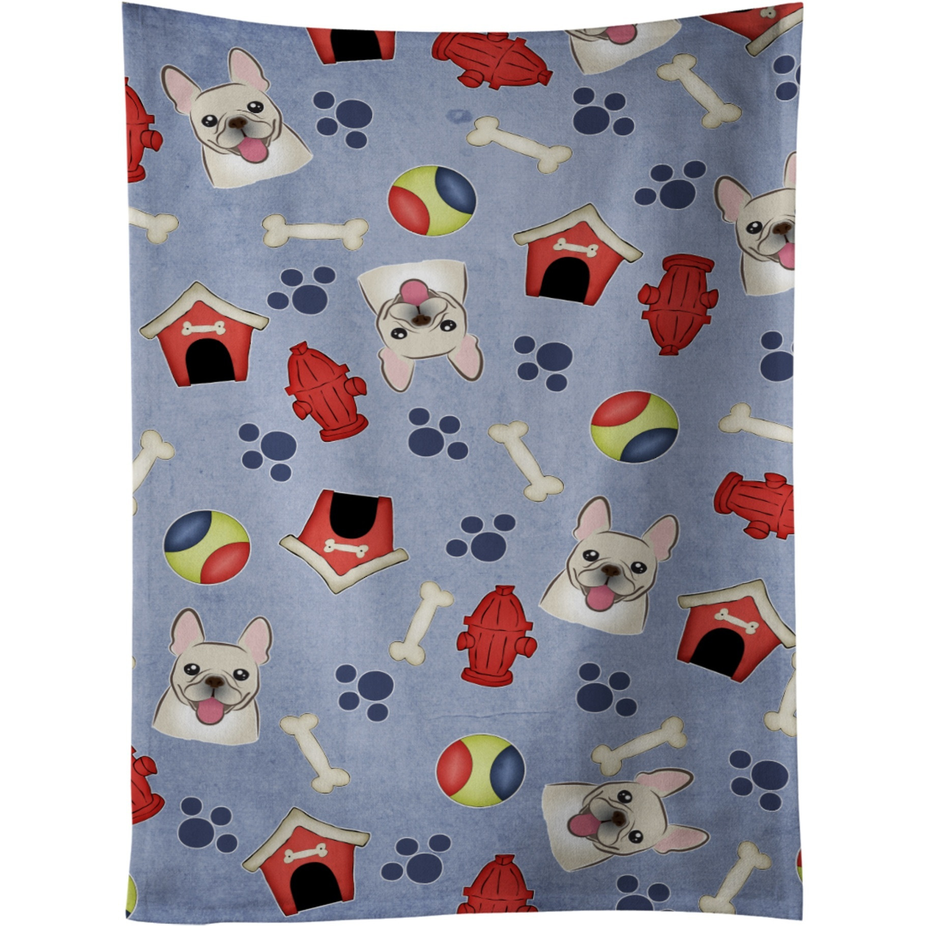 &quotCaroline's Treasures BB4017KTWL Dog House Collection French Bulldog Kitchen Towel, 25"" x 15"", Multicolor"