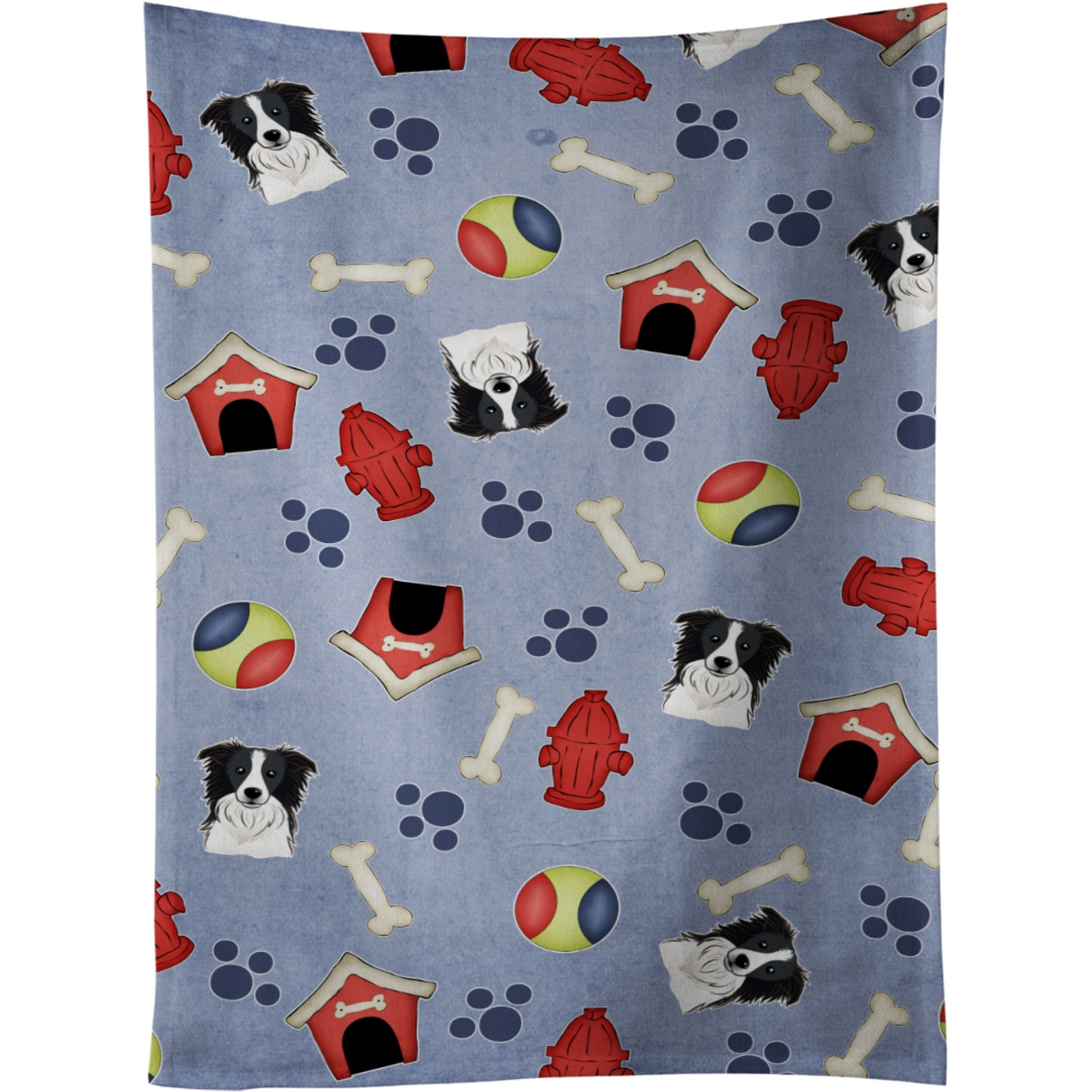 &quotCaroline's Treasures BB4020KTWL Dog House Collection Border Collie Kitchen Towel, 25"" x 15"", Multicolor"