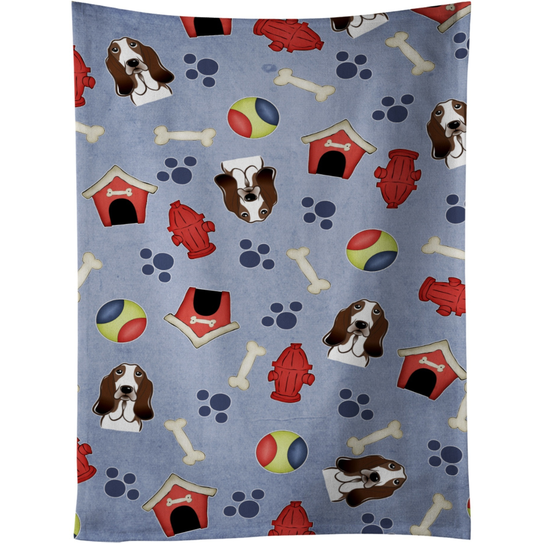 &quotCaroline's Treasures BB4022KTWL Dog House Collection Basset Hound Kitchen Towel, 25"" x 15"", Multicolor"