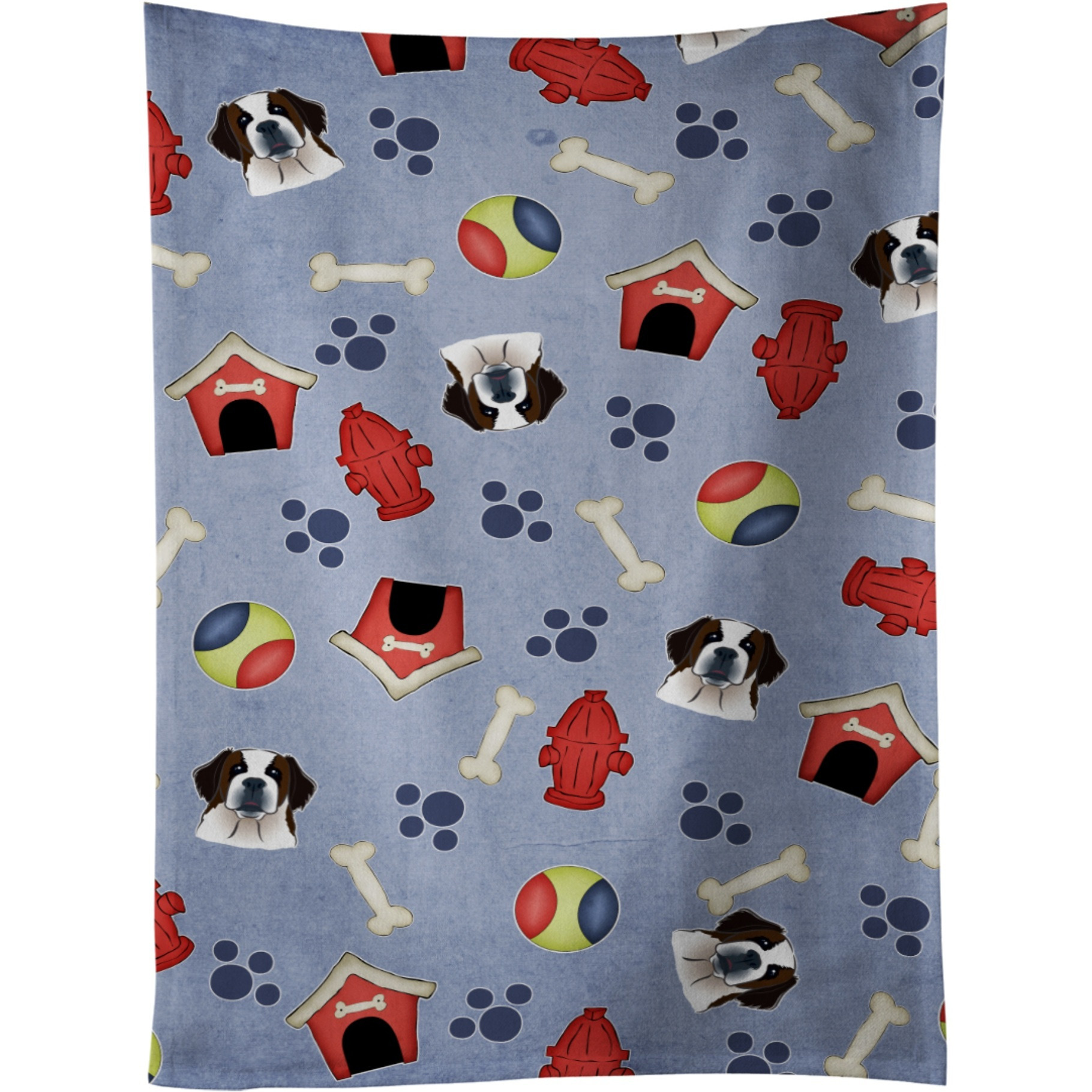 &quotCaroline's Treasures BB4025KTWL Dog House Collection Saint Bernard Kitchen Towel, 25"" x 15"", Multicolor"