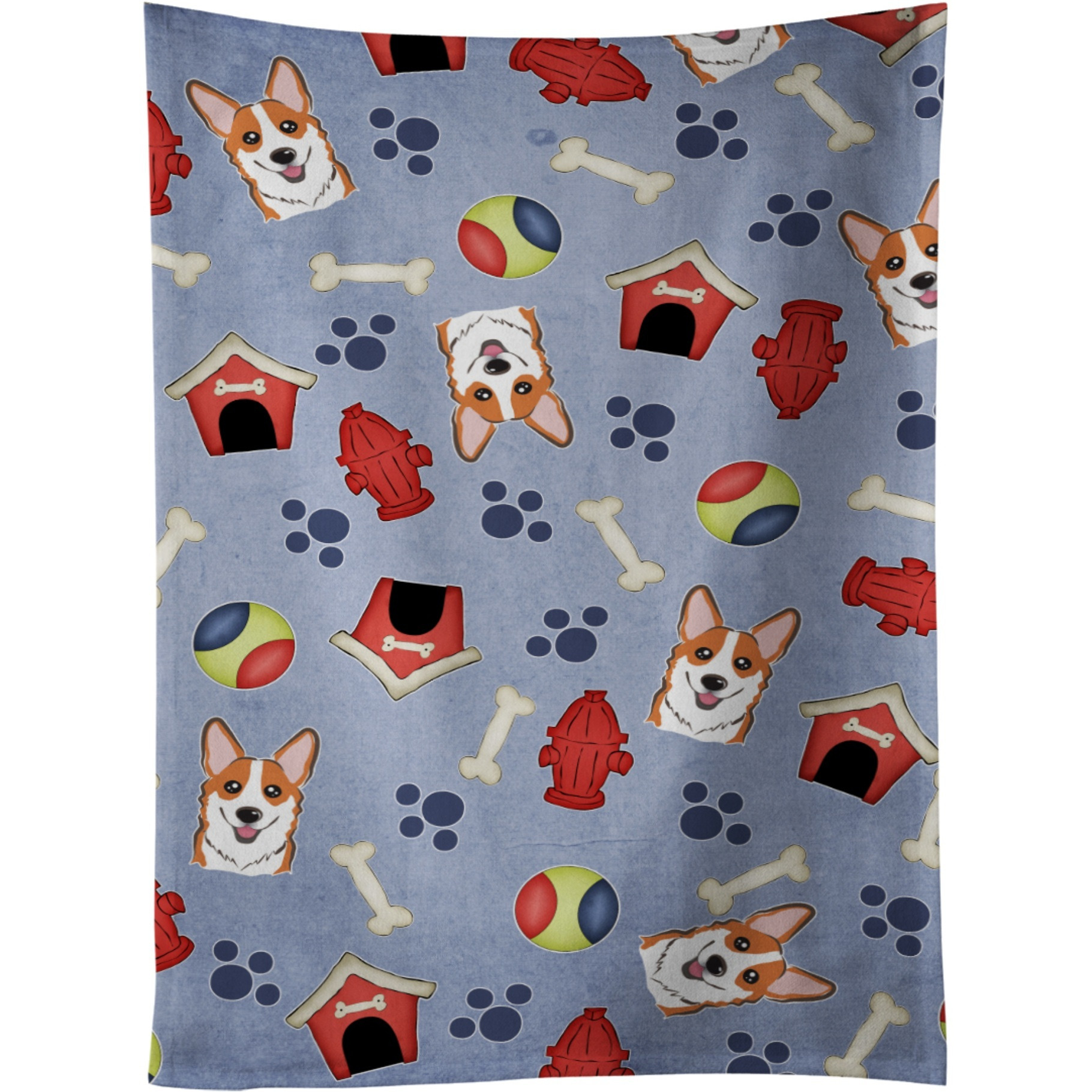 &quotCaroline's Treasures BB4033KTWL Dog House Collection Red Corgi Kitchen Towel, 25"" x 15"", Multicolor"