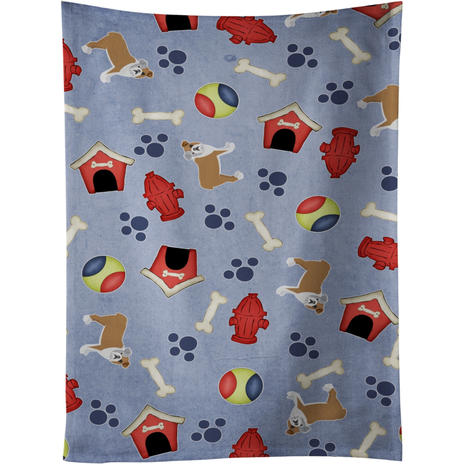 &quotCaroline's Treasures BB4055KTWL Dog House Collection English Bulldog Kitchen Towel, 25"" x 15"", Multicolor"