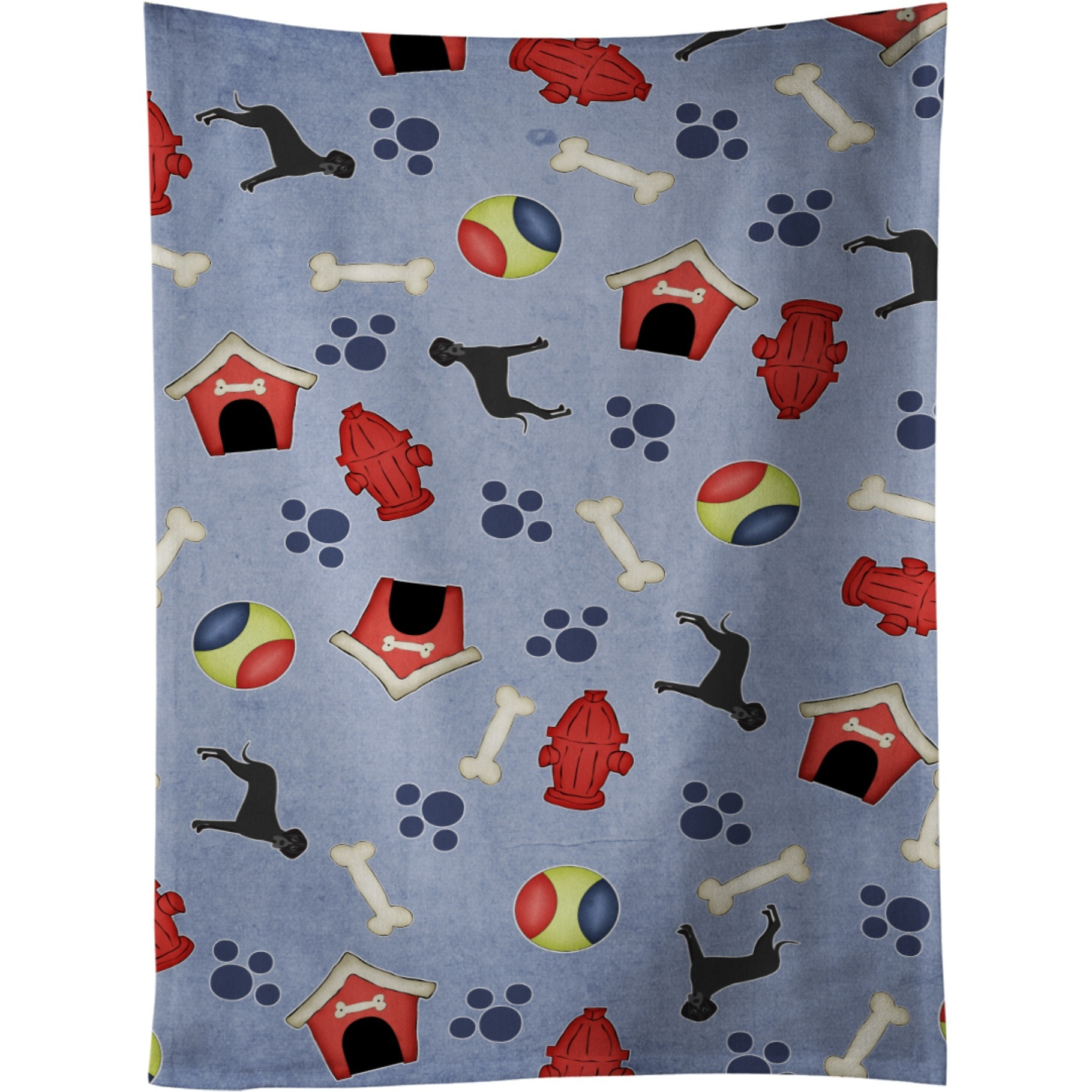 &quotCaroline's Treasures BB4085KTWL Dog House Black Natural Great Dane Kitchen Towel, 25"" x 15"", Multicolor"