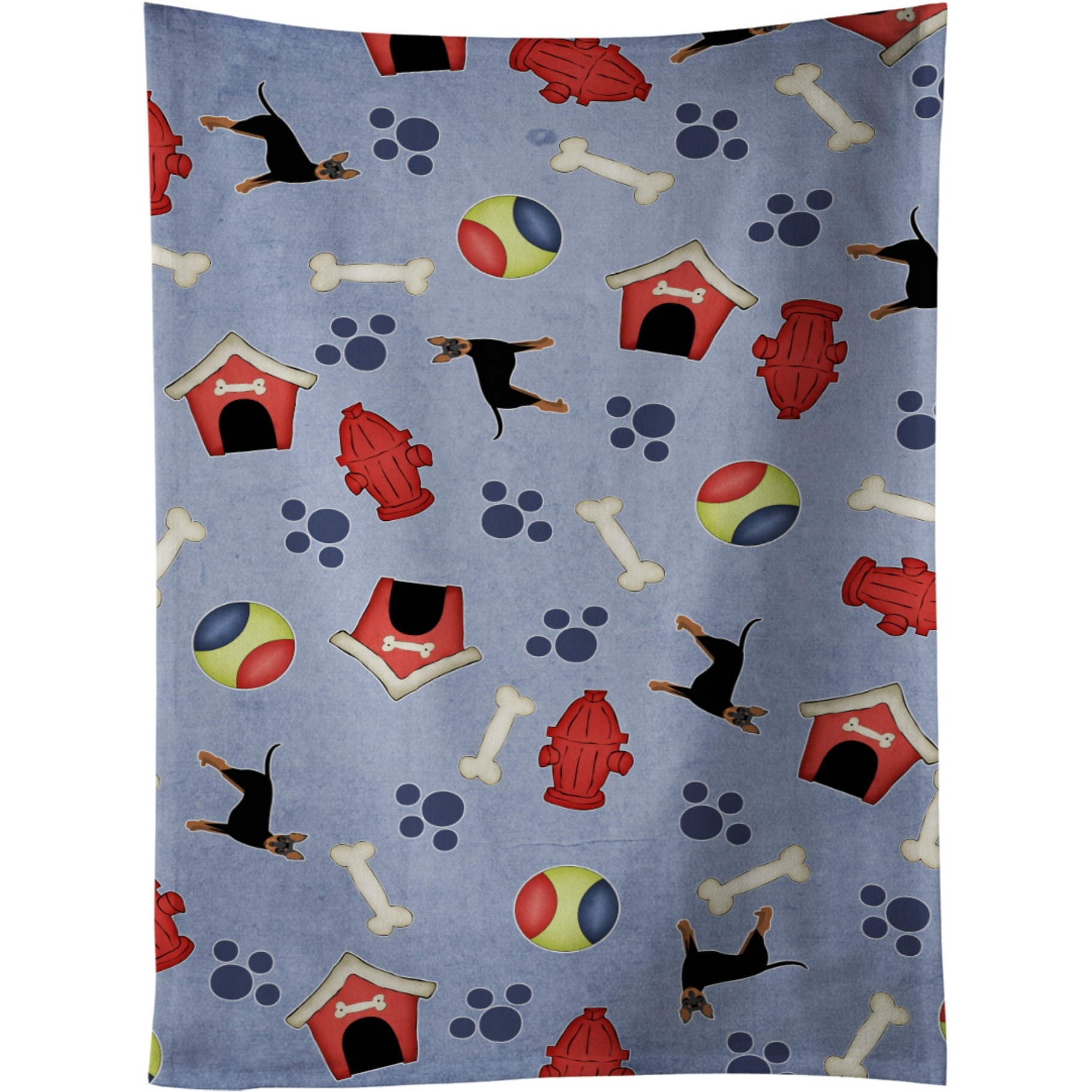 &quotCaroline's Treasures BB4105KTWL Dog House Manchester Terrier Kitchen Towel, 25"" x 15"", Multicolor"