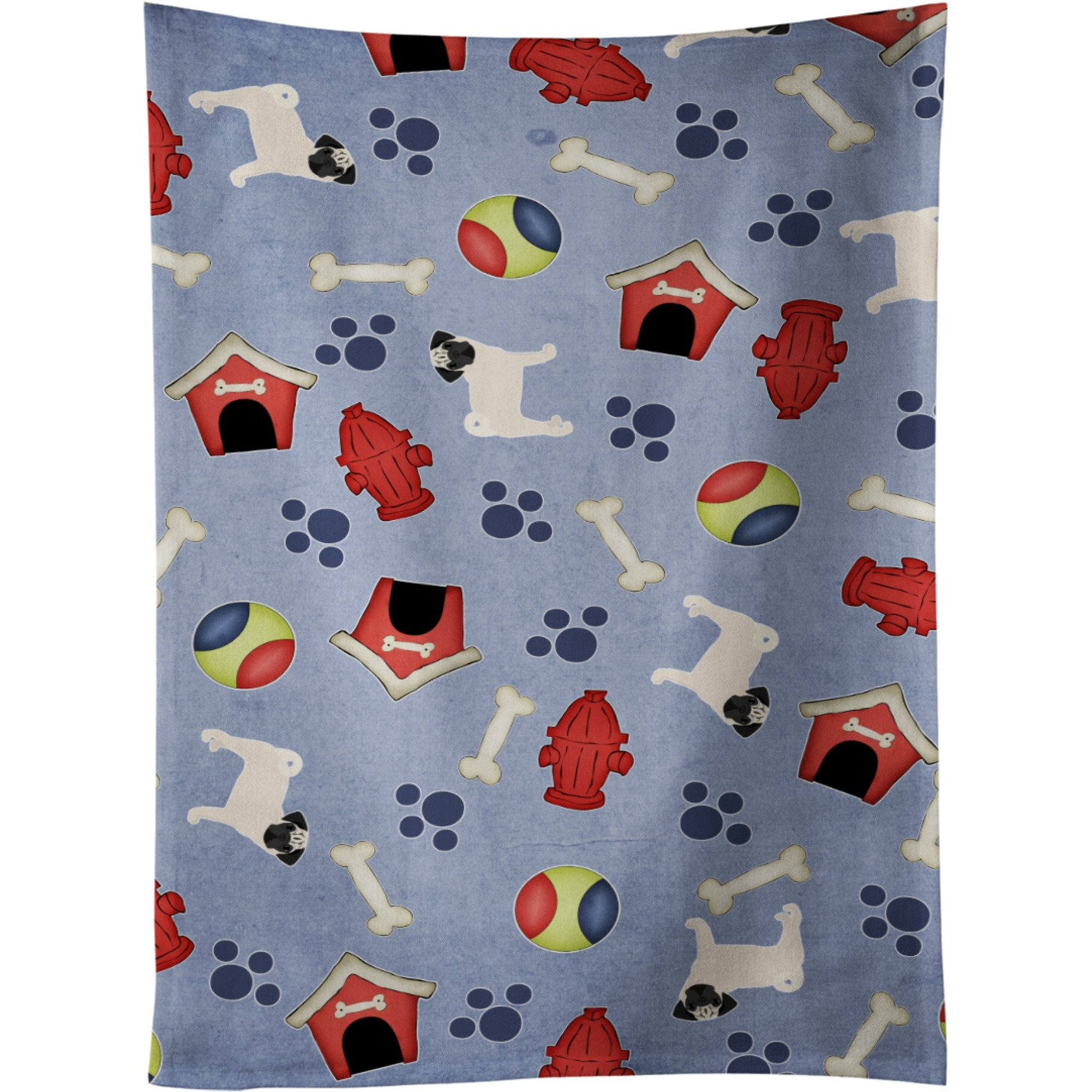 &quotCaroline's Treasures BB4113KTWL Dog House Collection Pug Kitchen Towel, 25"" x 15"", Multicolor"