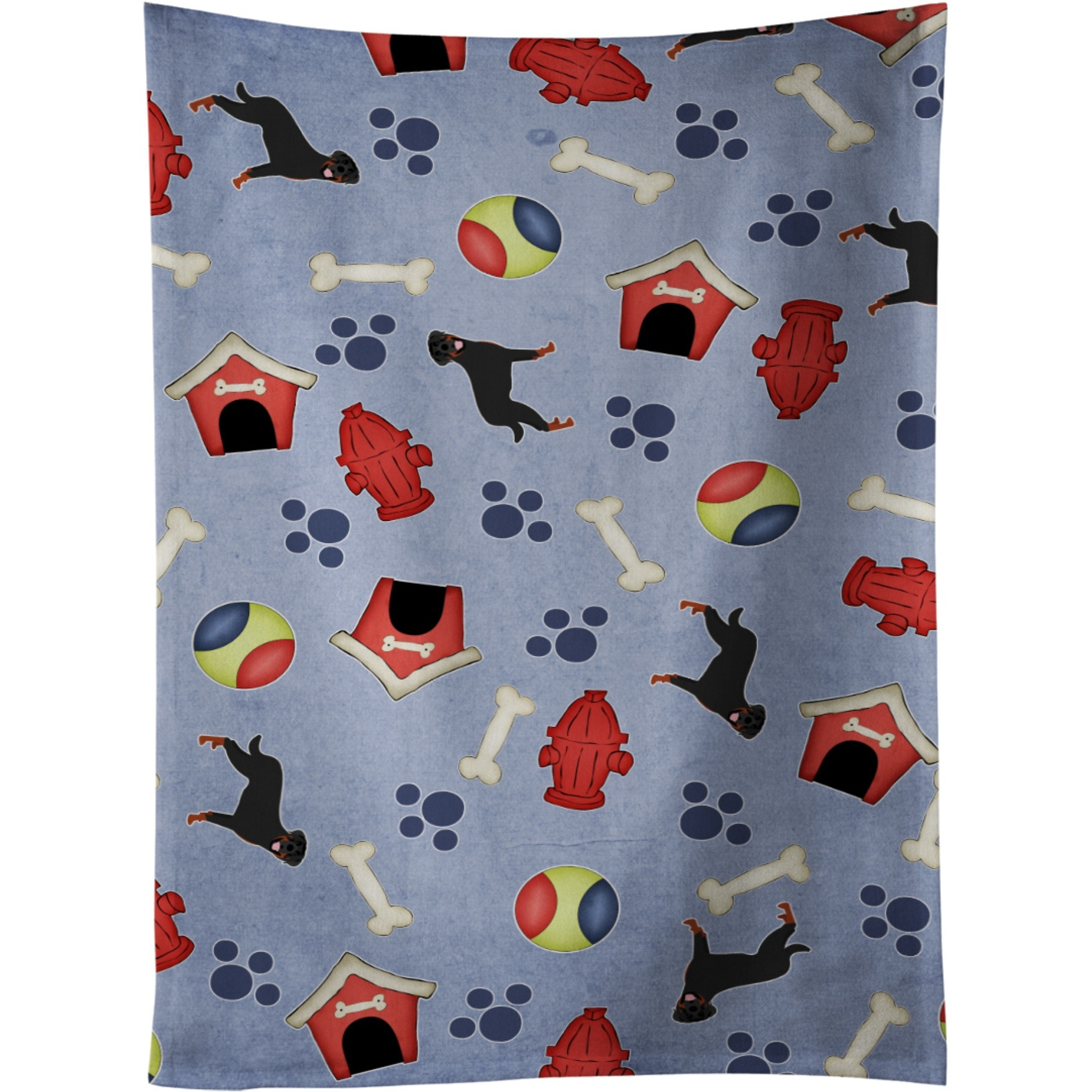 &quotCaroline's Treasures BB4115KTWL Dog House Collection Rottweiler Kitchen Towel, 25"" x 15"", Multicolor"