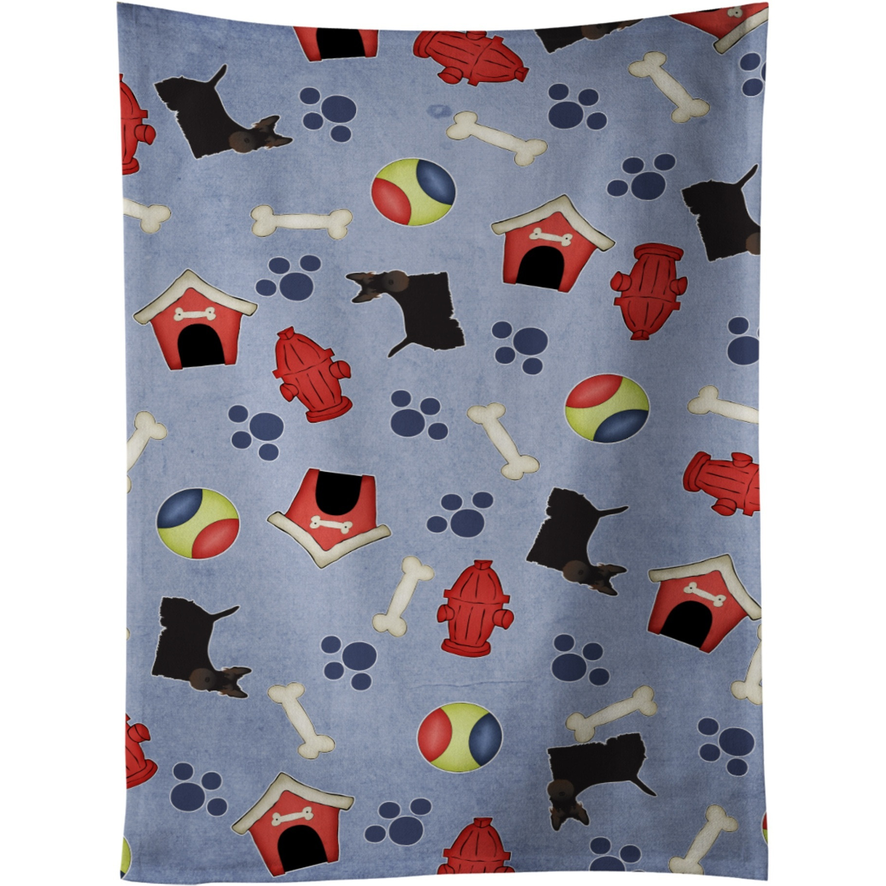 &quotCaroline's Treasures BB4117KTWL Dog House Scottish Terrier Kitchen Towel, 25"" x 15"", Multicolor"