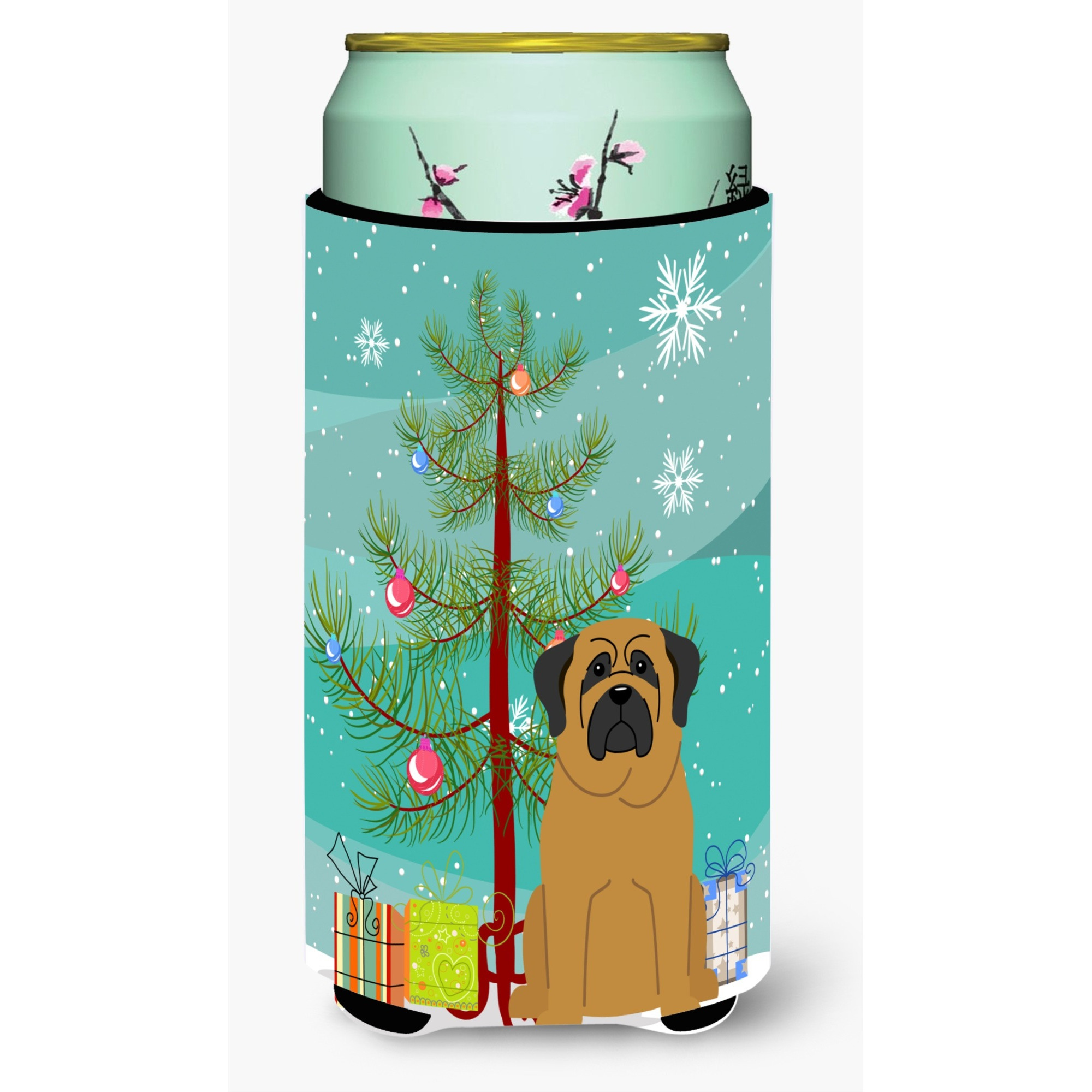 &quotCaroline's Treasures Merry Christmas Tree Mastiff Tall Boy Beverage Insulator Hugger BB4143TBC, Multicolor"