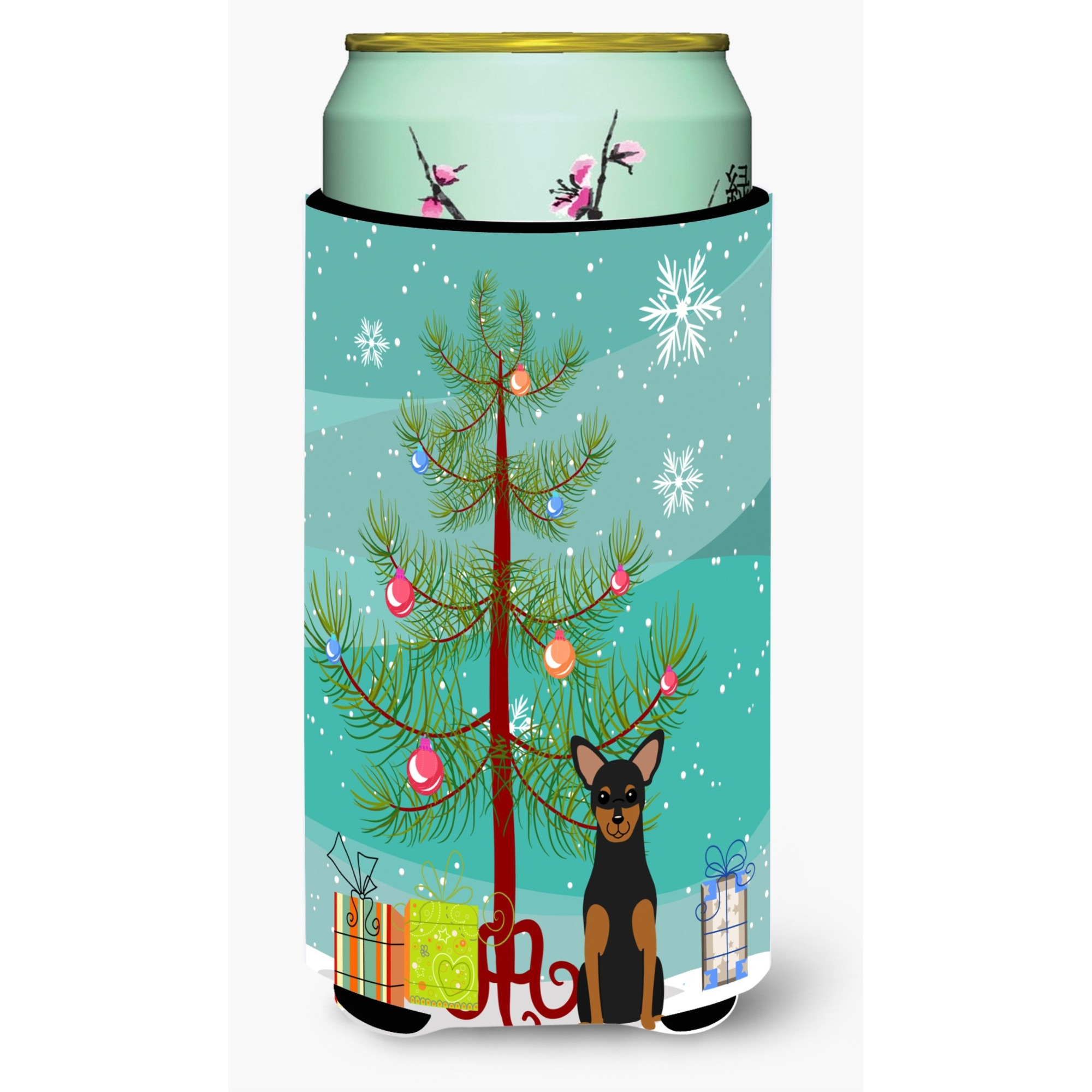 &quotCaroline's Treasures Merry Christmas Tree Manchester Terrier Tall Boy Beverage Insulator Hugger BB4153TBC, Multicolor"