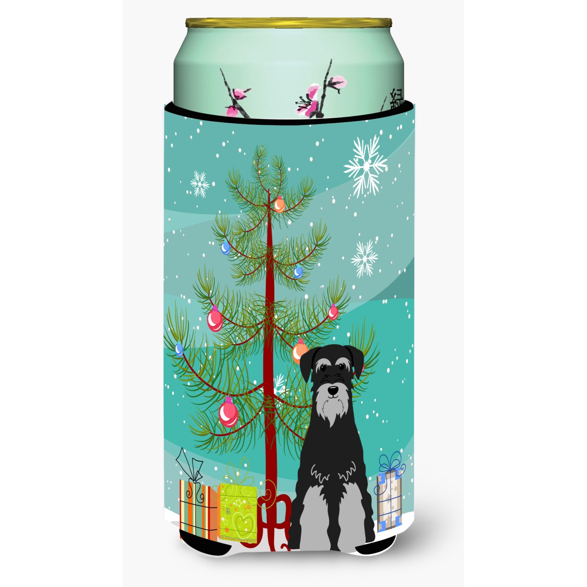 &quotCaroline's Treasures Merry Christmas Tree Standard Schnauzer black Grey Tall Boy Beverage Insulator Hugger BB4159TBC, Multicolor"