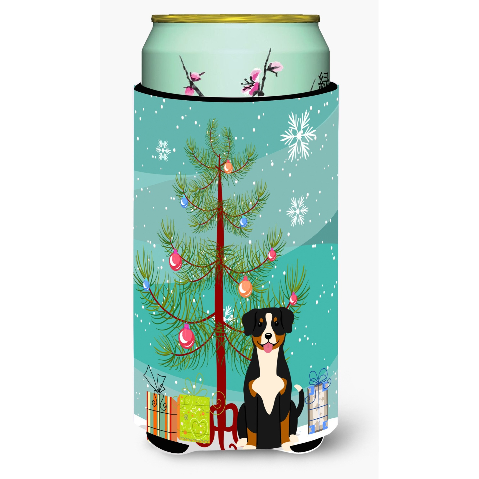 &quotCaroline's Treasures Merry Christmas Tree Entlebucher Tall Boy Beverage Insulator Hugger BB4163TBC, Multicolor"