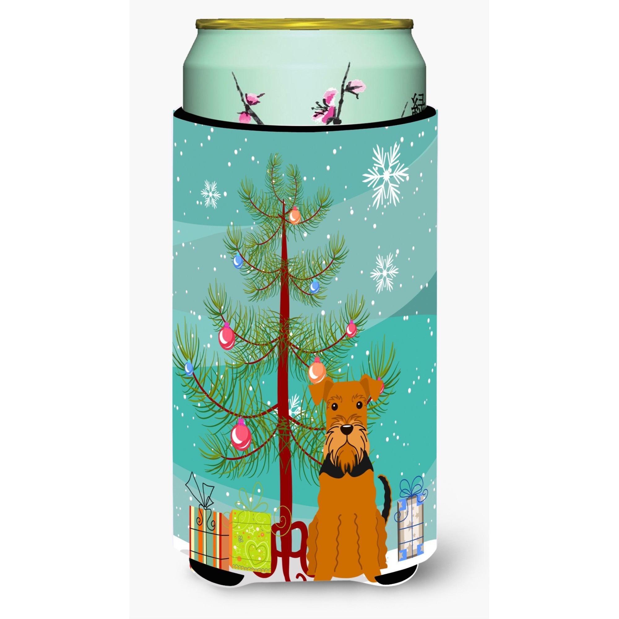 &quotCaroline's Treasures Merry Christmas Tree Airedale Tall Boy Beverage Insulator Hugger BB4166TBC, Multicolor"