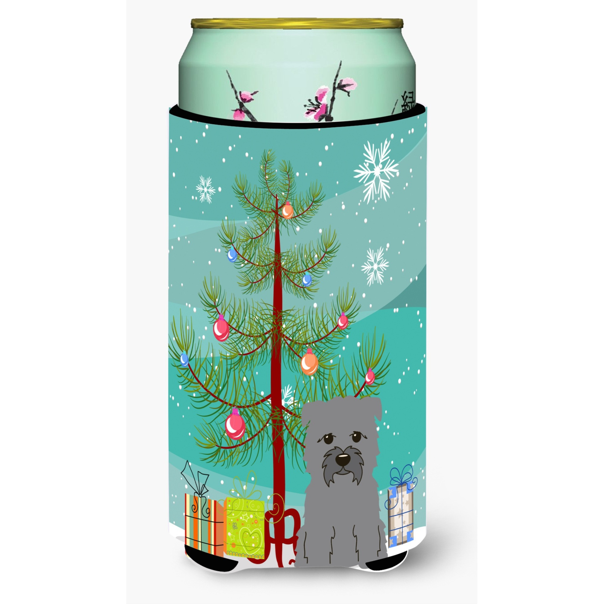 &quotCaroline's Treasures Merry Christmas Tree Glen of Imal Grey Tall Boy Beverage Insulator Hugger BB4184TBC, Multicolor"