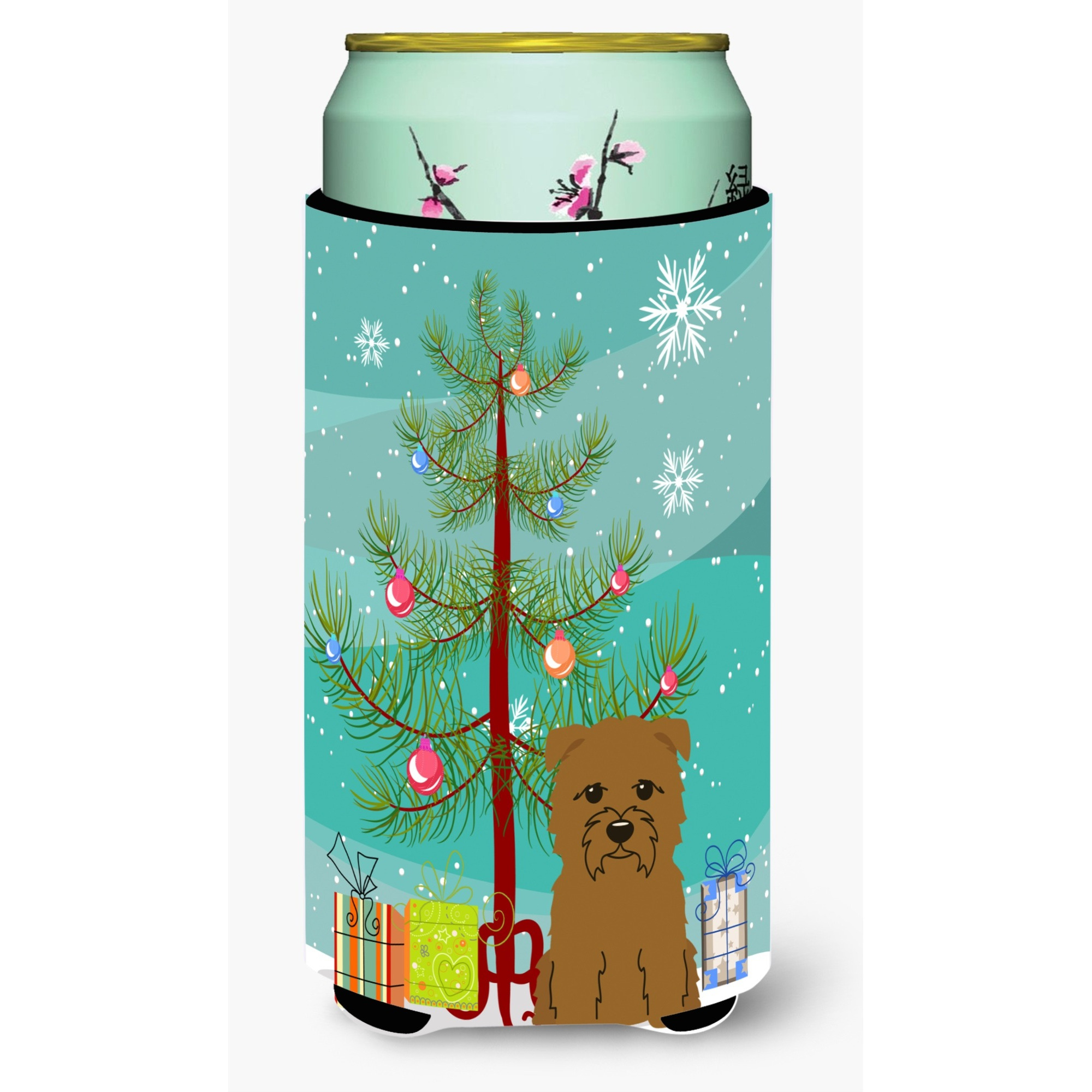 &quotCaroline's Treasures Merry Christmas Tree Glen of Imal Tan Tall Boy Beverage Insulator Hugger BB4185TBC, Multicolor"