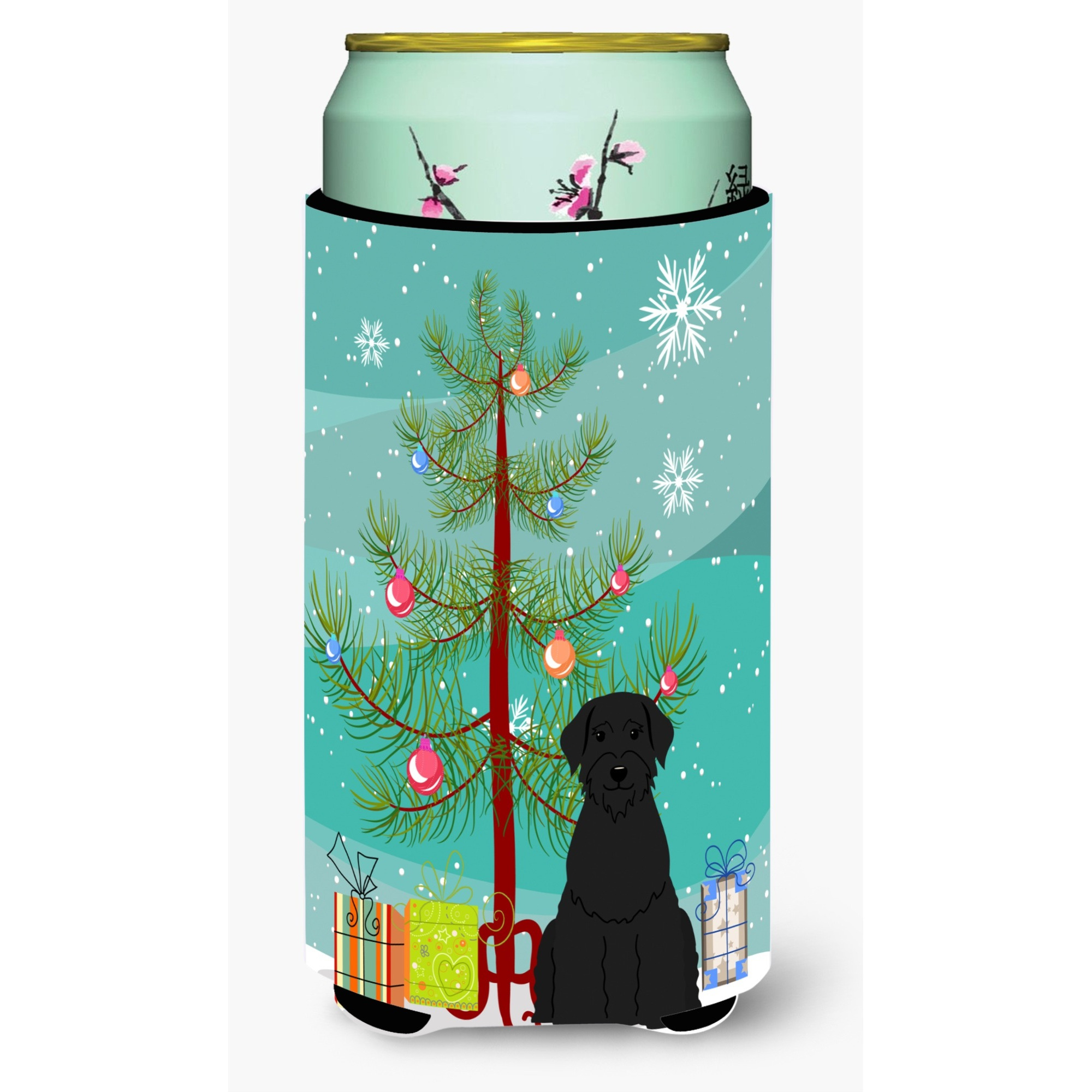 &quotCaroline's Treasures Merry Christmas Tree Giant Schnauzer Tall Boy Beverage Insulator Hugger BB4191TBC, Multicolor"