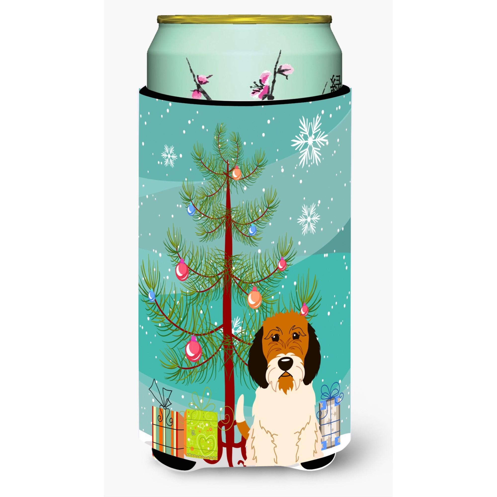 &quotCaroline's Treasures Merry Christmas Tree Petit Basset Griffon Veenden Tall Boy Beverage Insulator Hugger BB4204TBC, Multicolor"