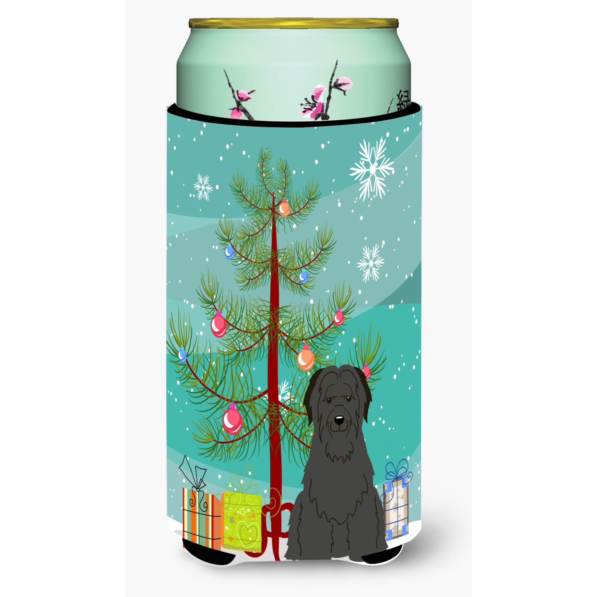 &quotCaroline's Treasures Merry Christmas Tree Briard black Tall Boy Beverage Insulator Hugger BB4206TBC, Multicolor"