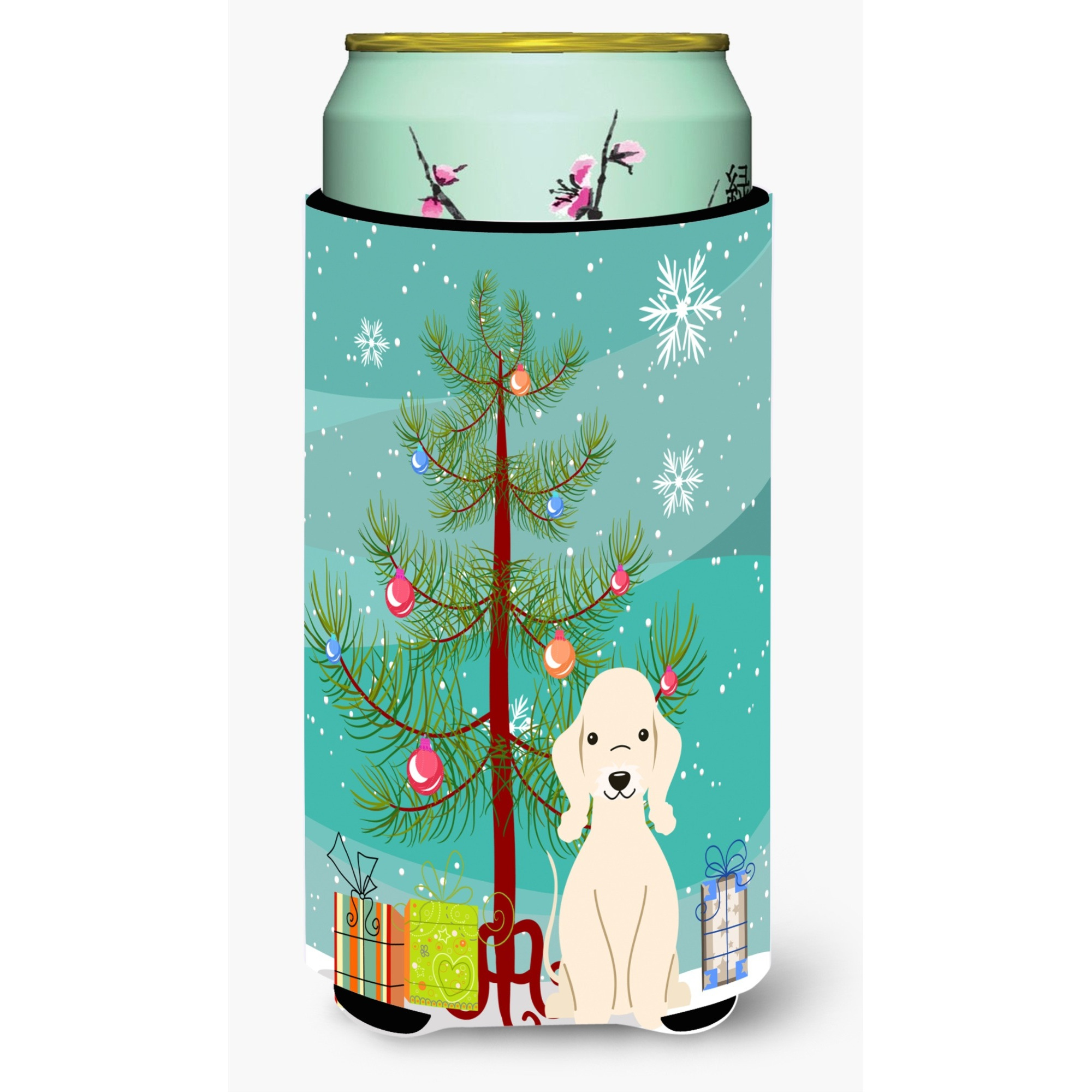 &quotCaroline's Treasures Merry Christmas Tree Bedlington Terrier Sandy Tall Boy Beverage Insulator Hugger BB4216TBC, Multicolor"