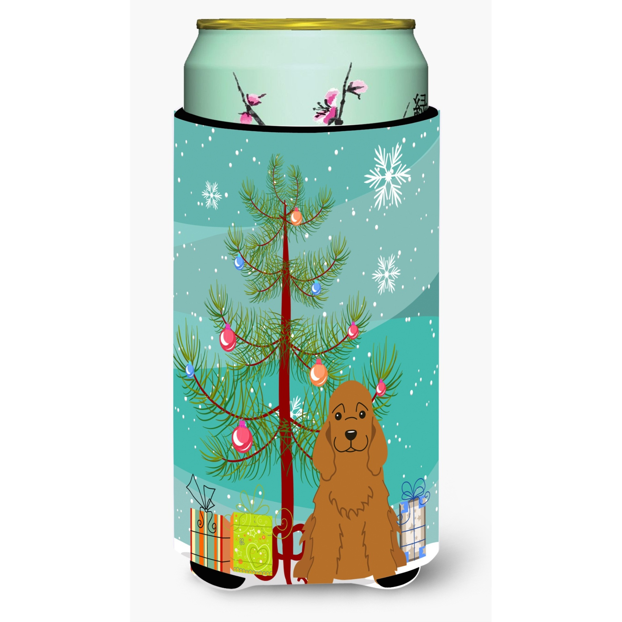 &quotCaroline's Treasures Merry Christmas Tree Cocker Spaniel Red Tall Boy Beverage Insulator Hugger BB4220TBC, Multicolor"