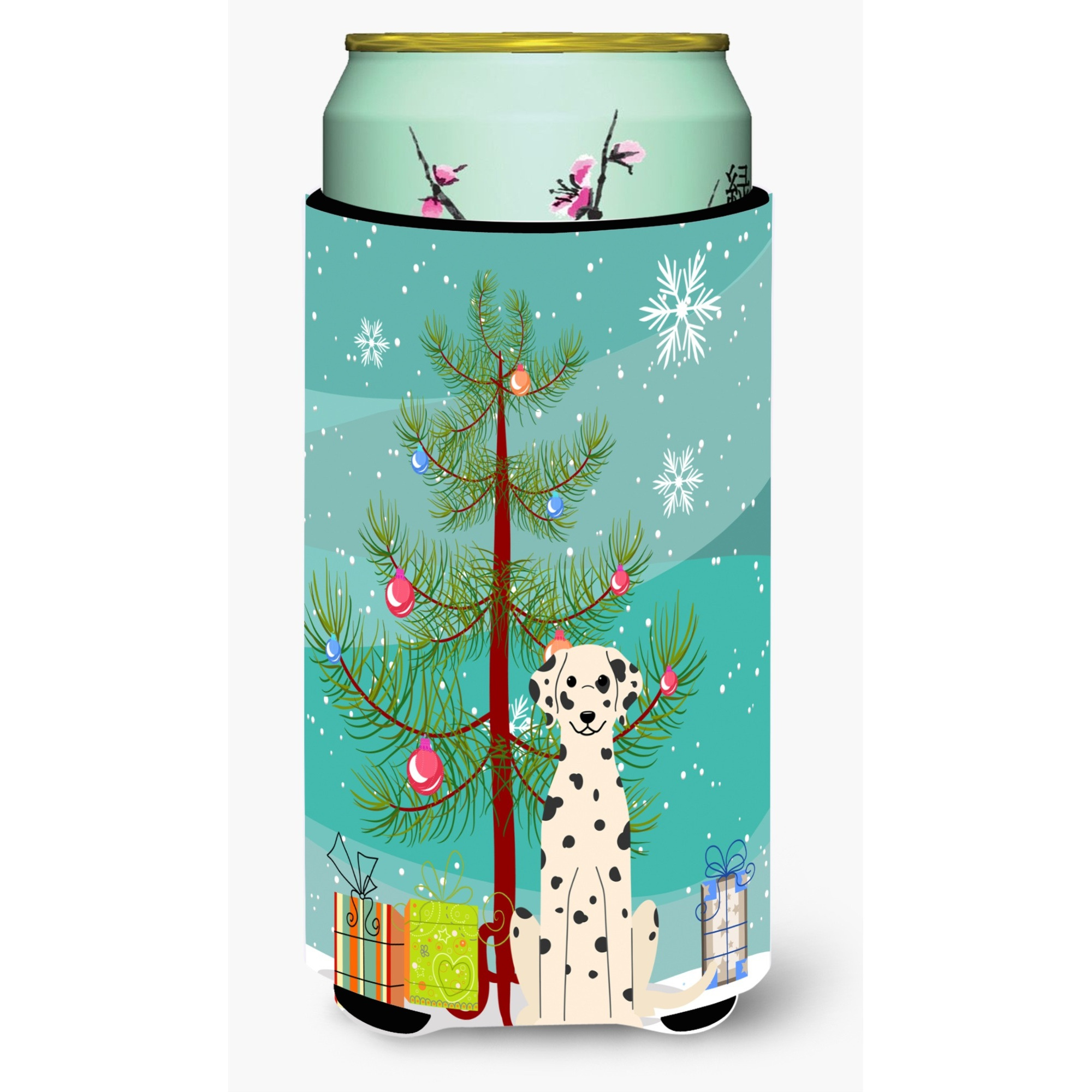 &quotCaroline's Treasures Merry Christmas Tree Dalmatian Tall Boy Beverage Insulator Hugger BB4222TBC, Multicolor"