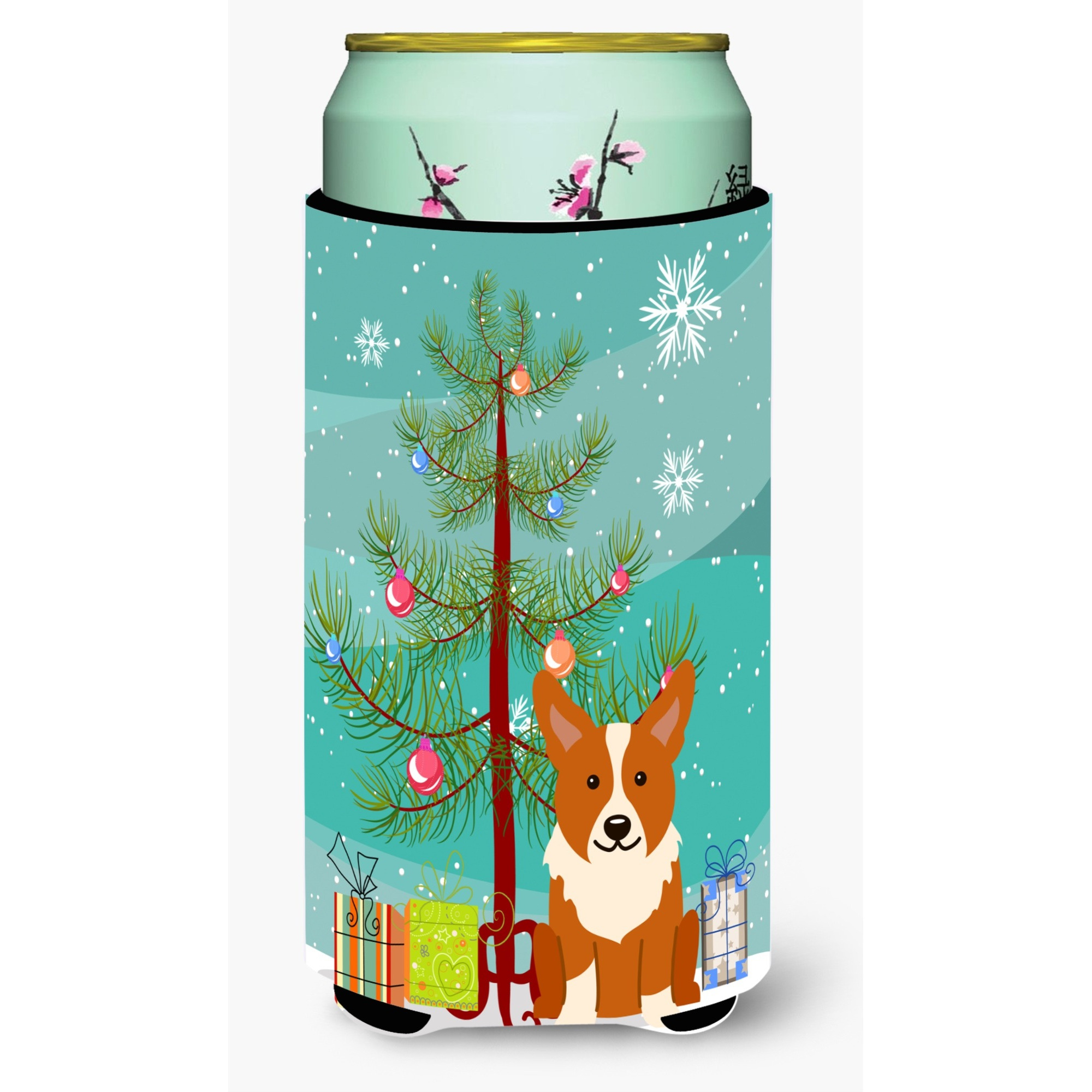 &quotCaroline's Treasures Merry Christmas Tree Corgi Tall Boy Beverage Insulator Hugger BB4225TBC, Multicolor"