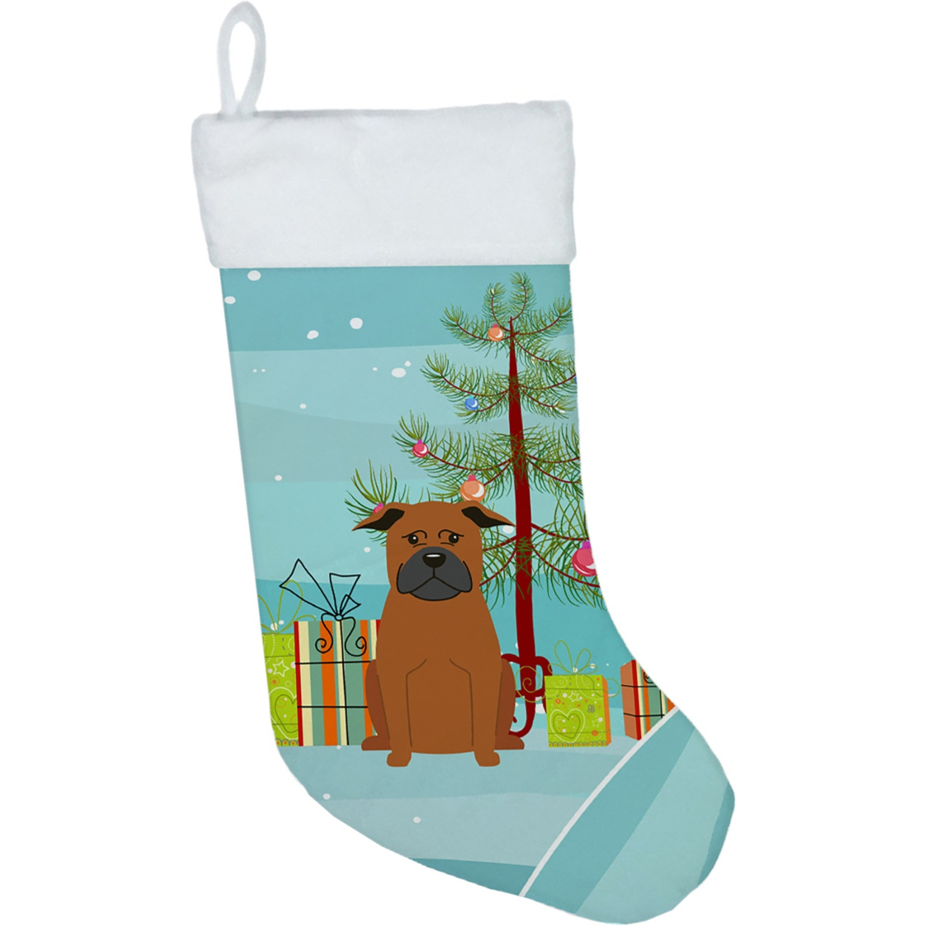 &quotCaroline's Treasures Christmas Chinese Chongqing Dog Stocking, Large, Multicolor"