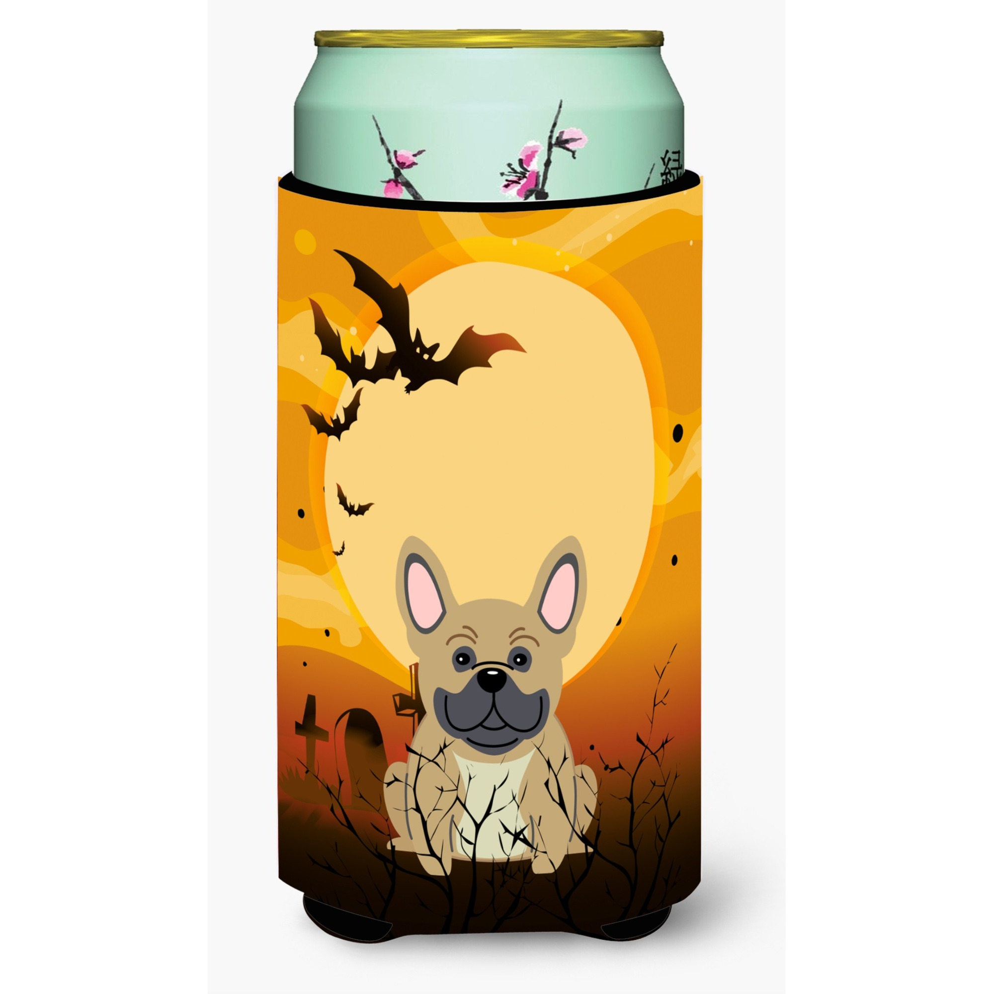 &quotCaroline's Treasures Halloween French Bulldog Cream Tall Boy Beverage Insulator Hugger BB4276TBC, Multicolor"