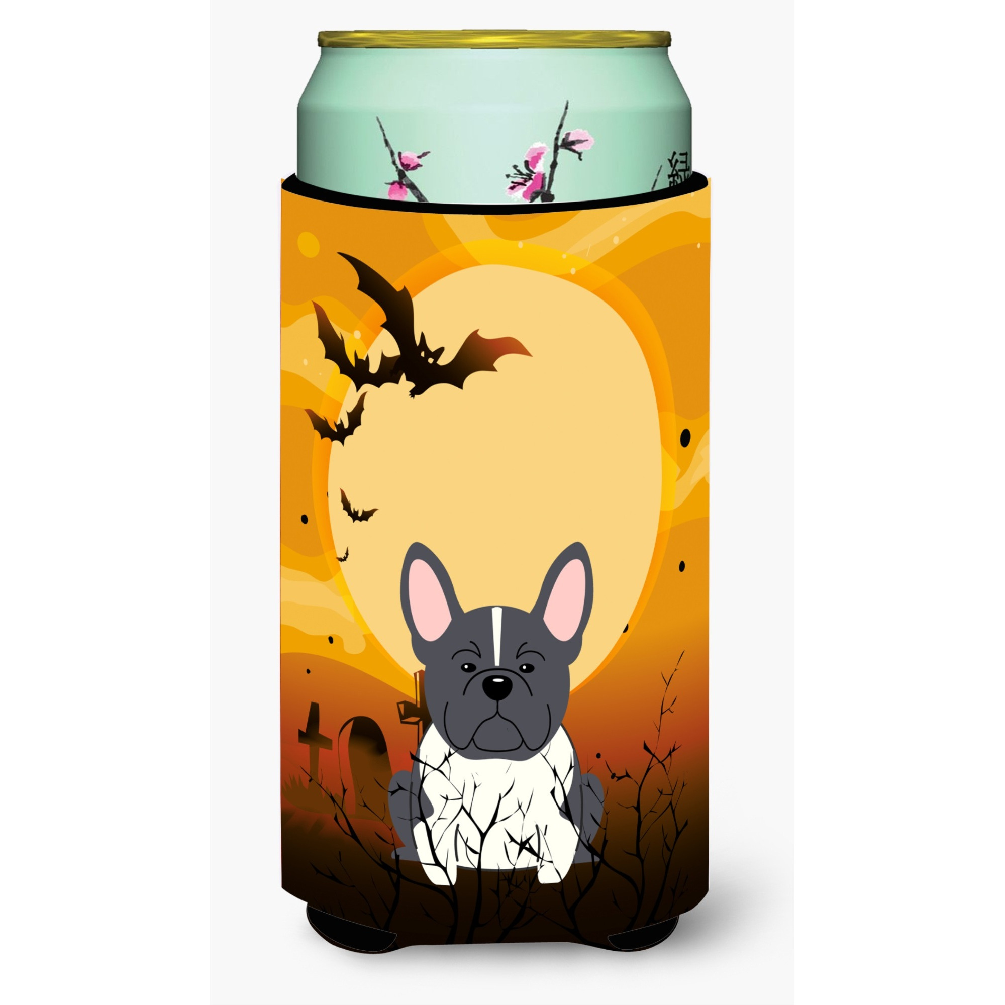 &quotCaroline's Treasures Halloween French Bulldog black White Tall Boy Beverage Insulator Hugger BB4278TBC, Multicolor"