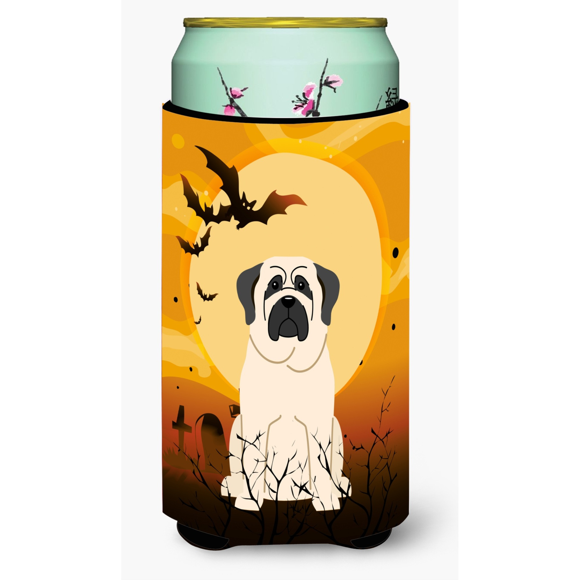 &quotCaroline's Treasures Halloween Mastiff White Tall Boy Beverage Insulator Hugger BB4283TBC, Multicolor"