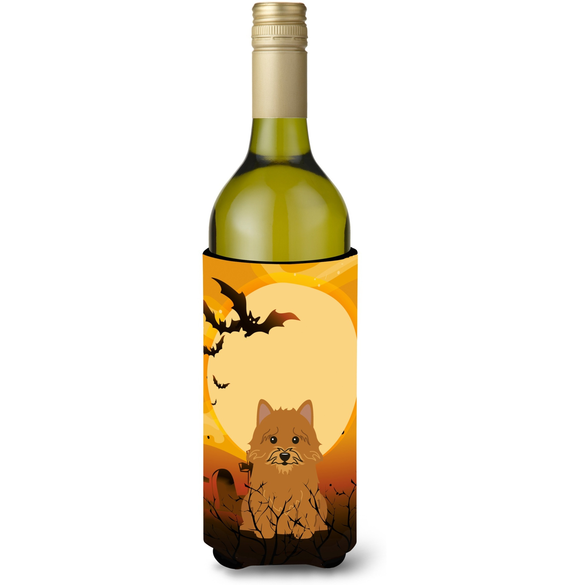 &quotCaroline's Treasures BB4286LITERK Halloween Norwich Terrier Wine Bottle Beverage Insulator Hugger, 750ml, Multicolor"
