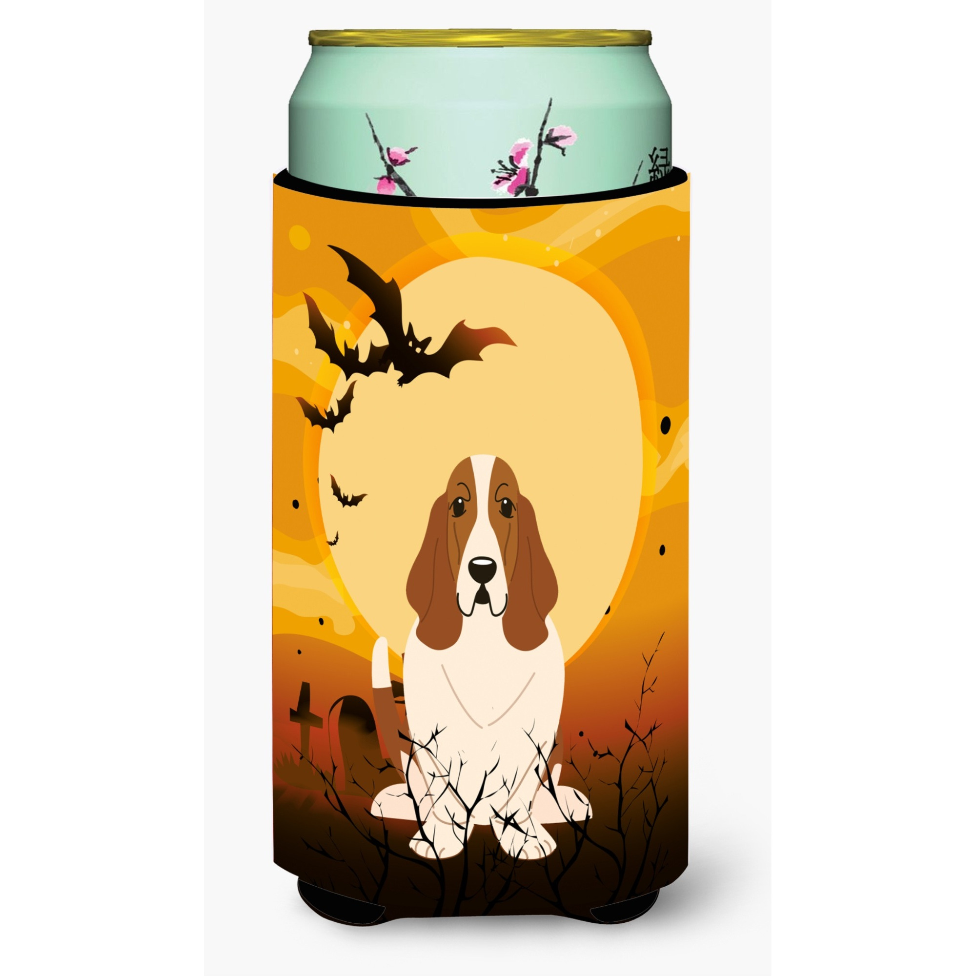 &quotCaroline's Treasures Halloween Basset Hound Tall Boy Beverage Insulator Hugger BB4287TBC, Multicolor"