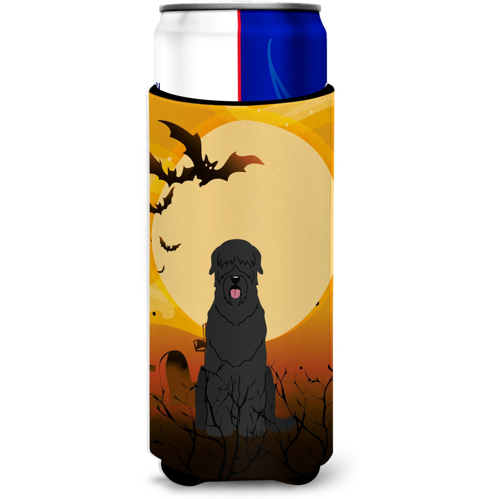 &quotCaroline's Treasures BB4292MUK Halloween Black Russian Terrier Michelob Ultra Hugger for Slim Cans, Multicolor"