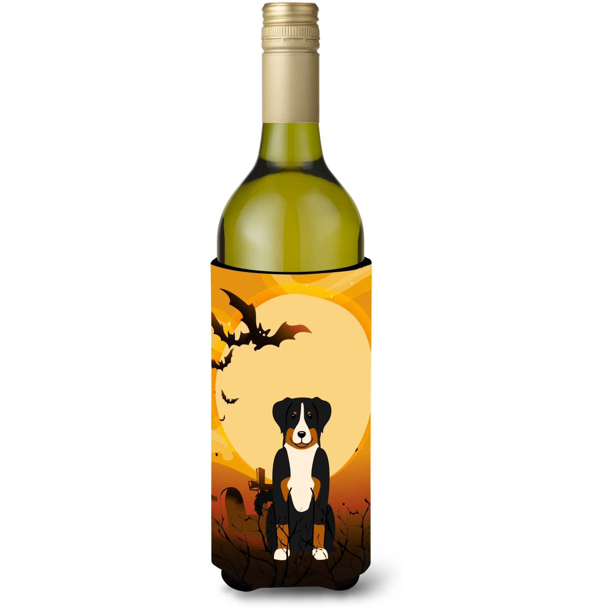 &quotCaroline's Treasures BB4309LITERK Halloween Appenzeller Sennenhund Wine Bottle Beverage Insulator Hugger, 750ml, Multicolor"