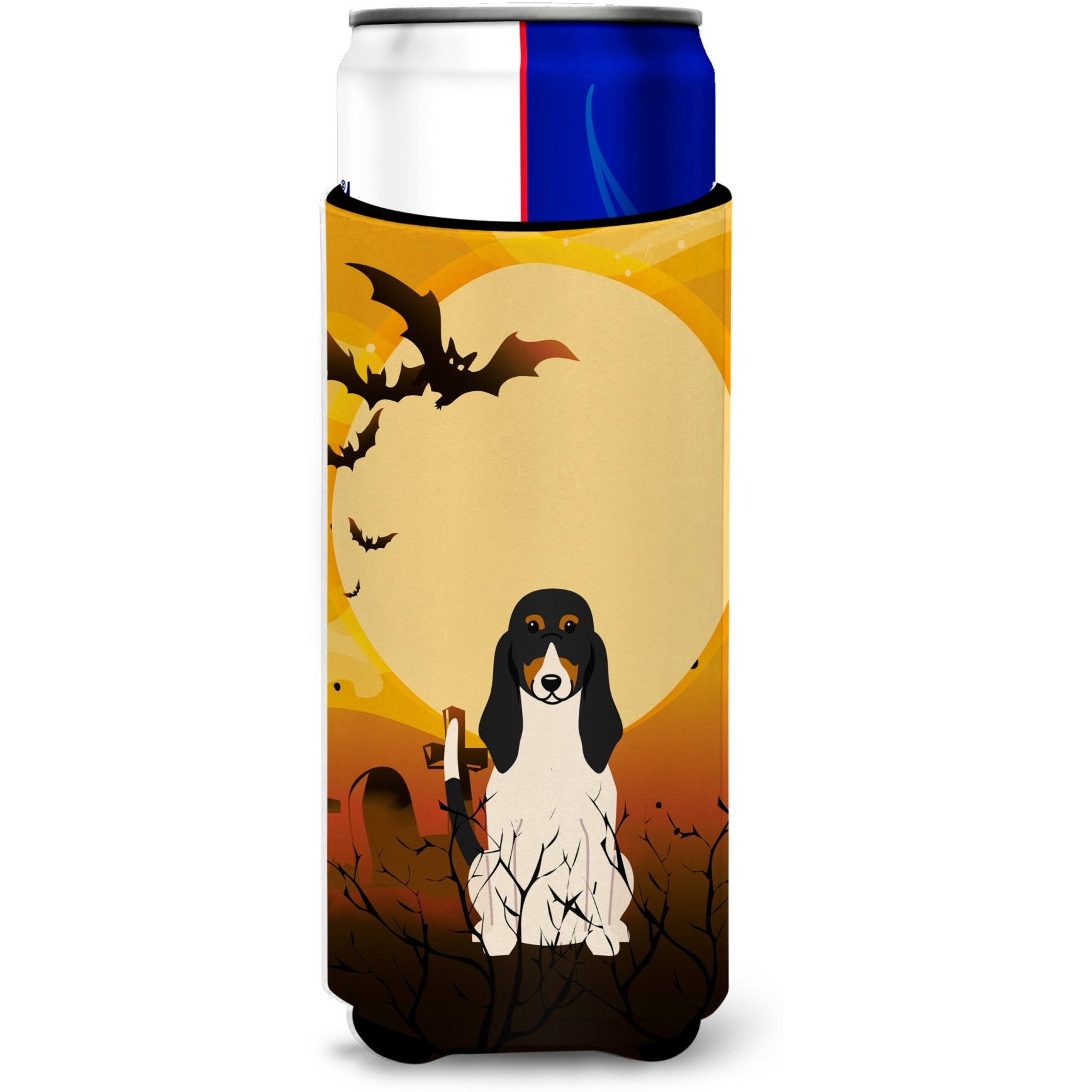 &quotCaroline's Treasures BB4310MUK Halloween Swiss Hound Michelob Ultra Hugger for Slim Cans, Multicolor"