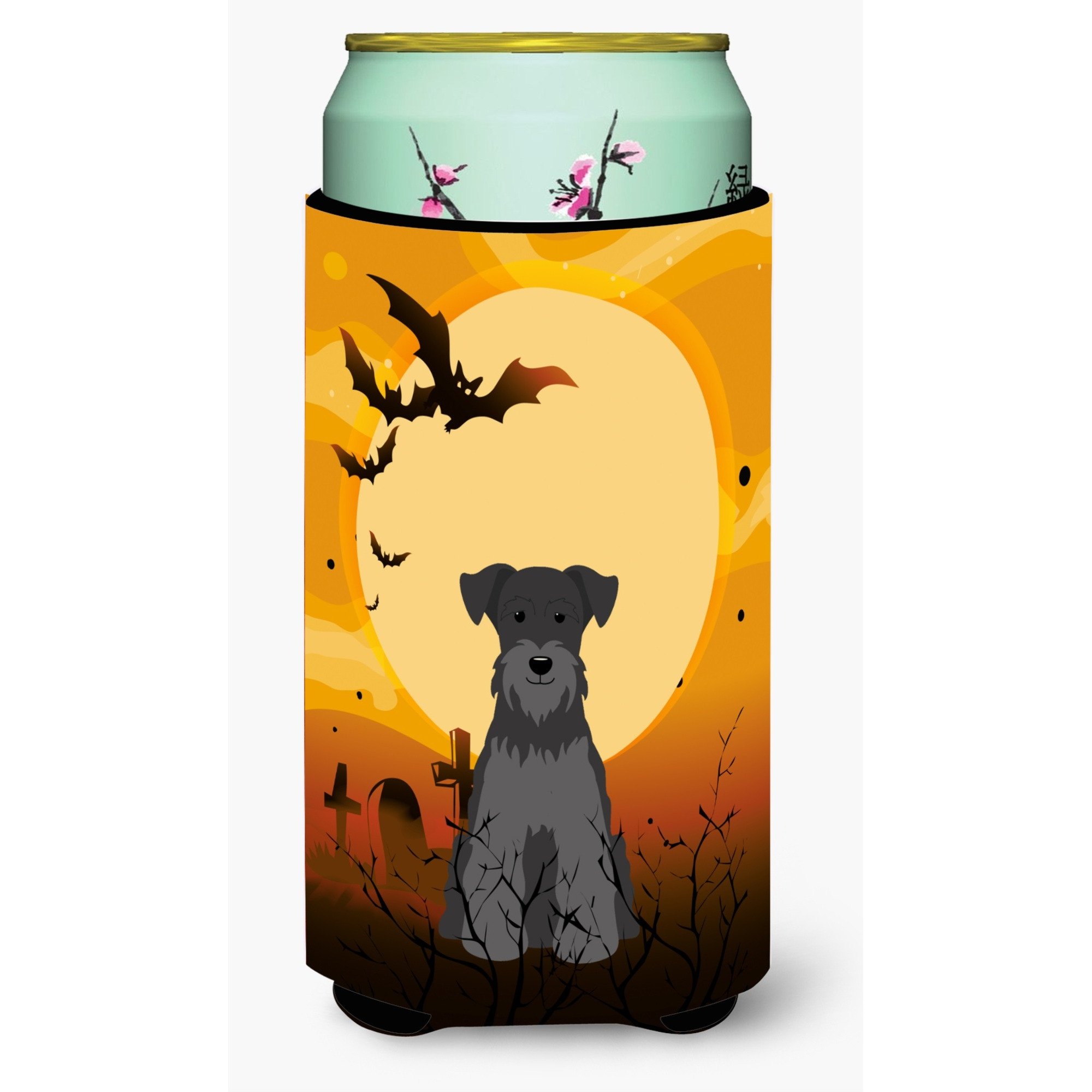 &quotCaroline's Treasures Halloween Miniature Schanuzer black Tall Boy Beverage Insulator Hugger BB4317TBC, Multicolor"