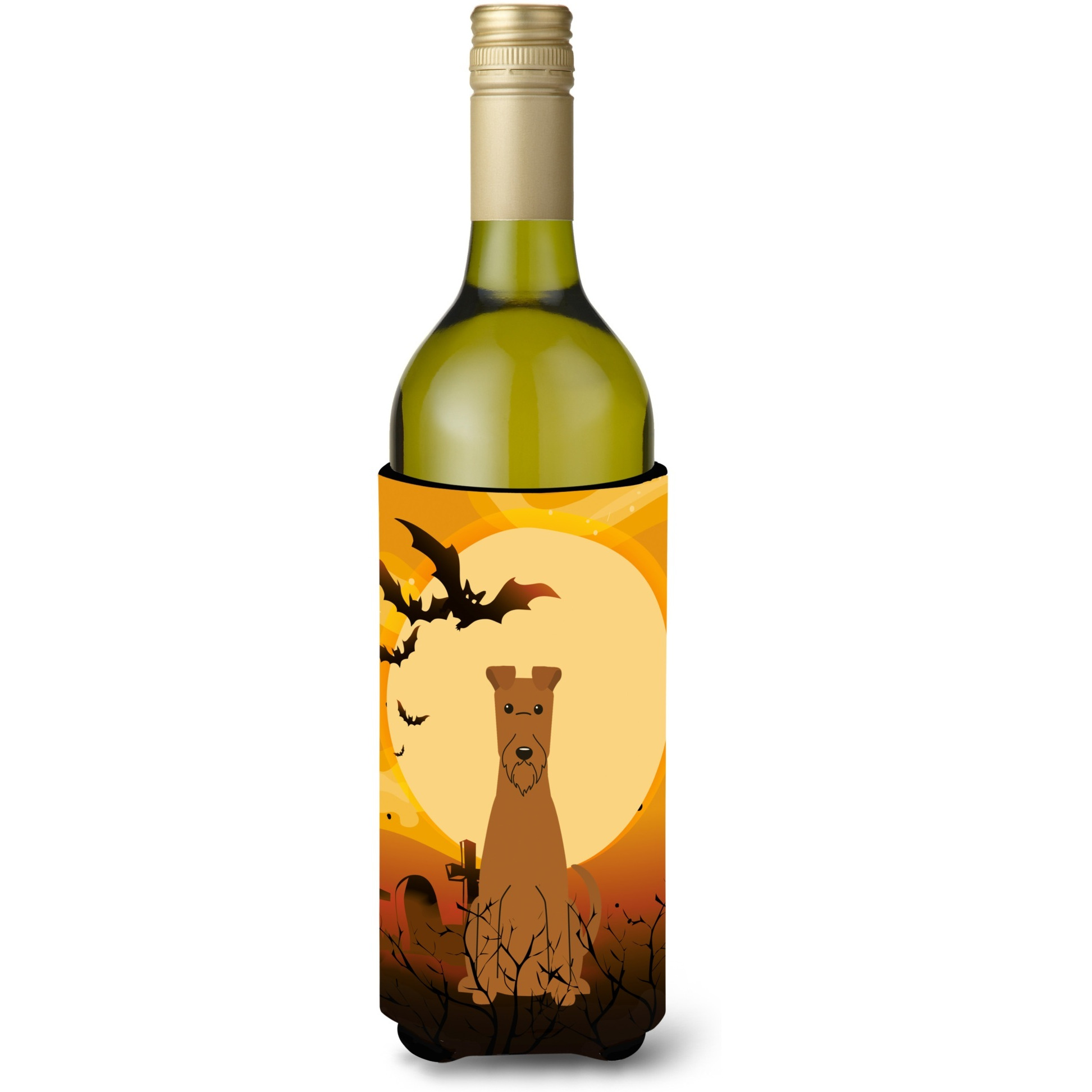 &quotCaroline's Treasures BB4328LITERK Halloween Irish Terrier Wine Bottle Beverage Insulator Hugger, 750ml, Multicolor"